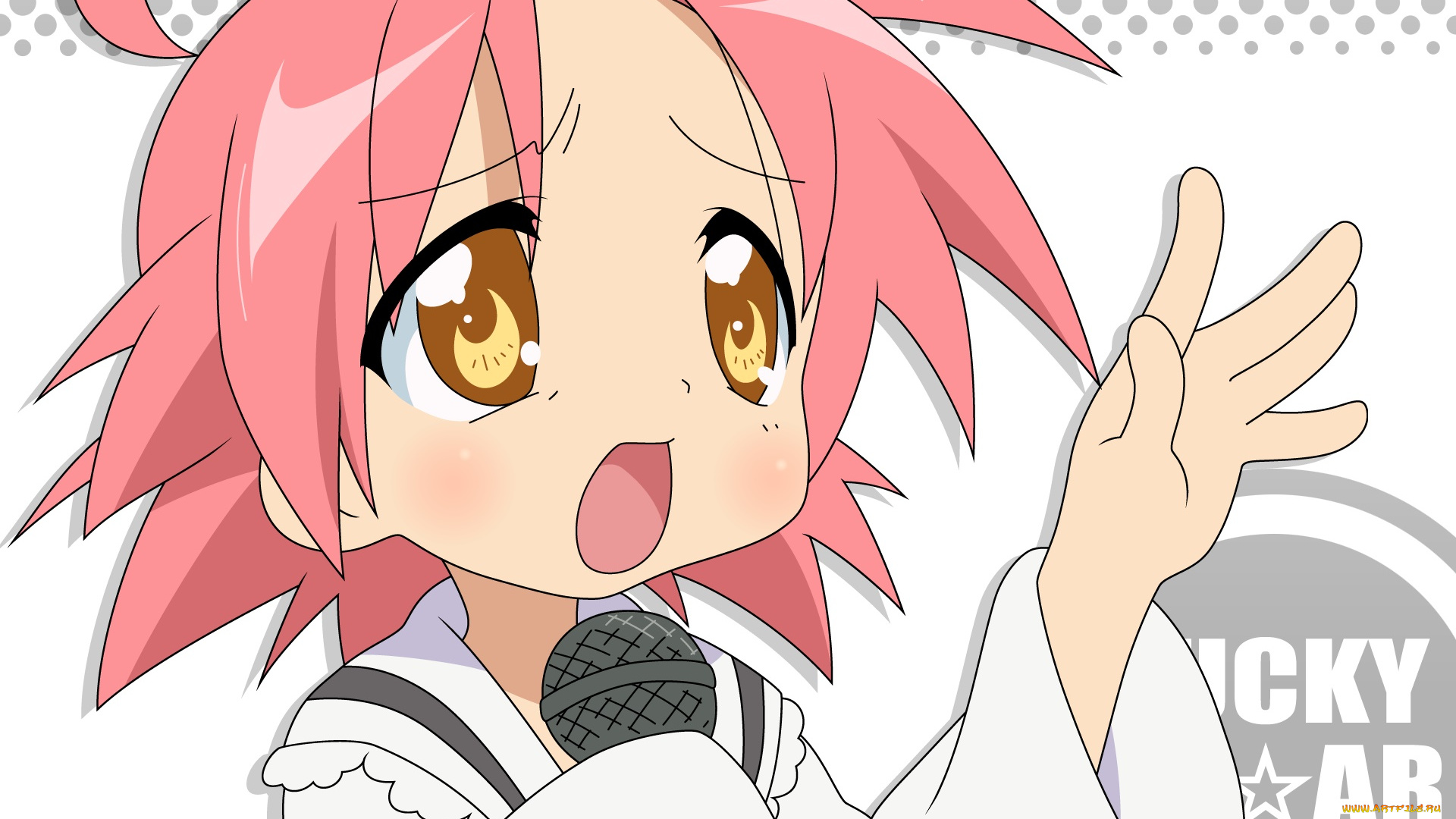 аниме, lucky, star, фон, взгляд, девушка