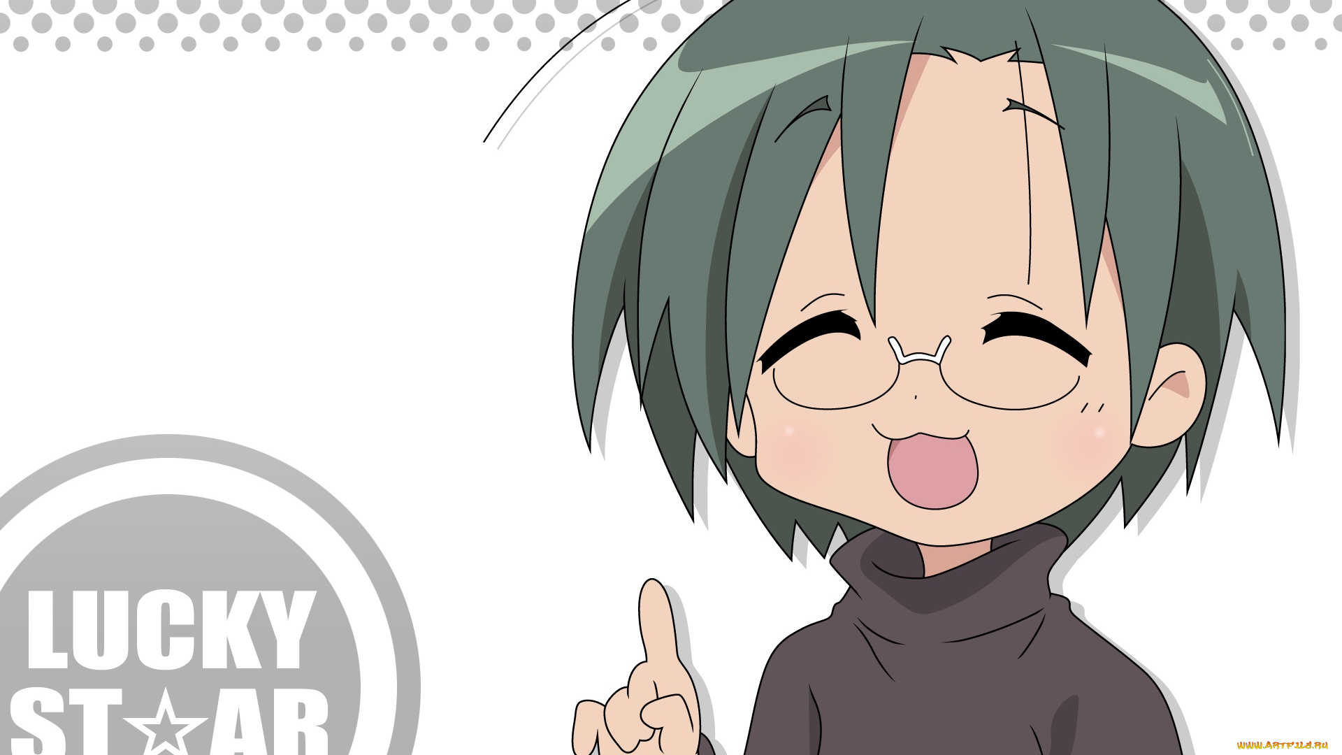аниме, lucky, star, фон, взгляд, девушка