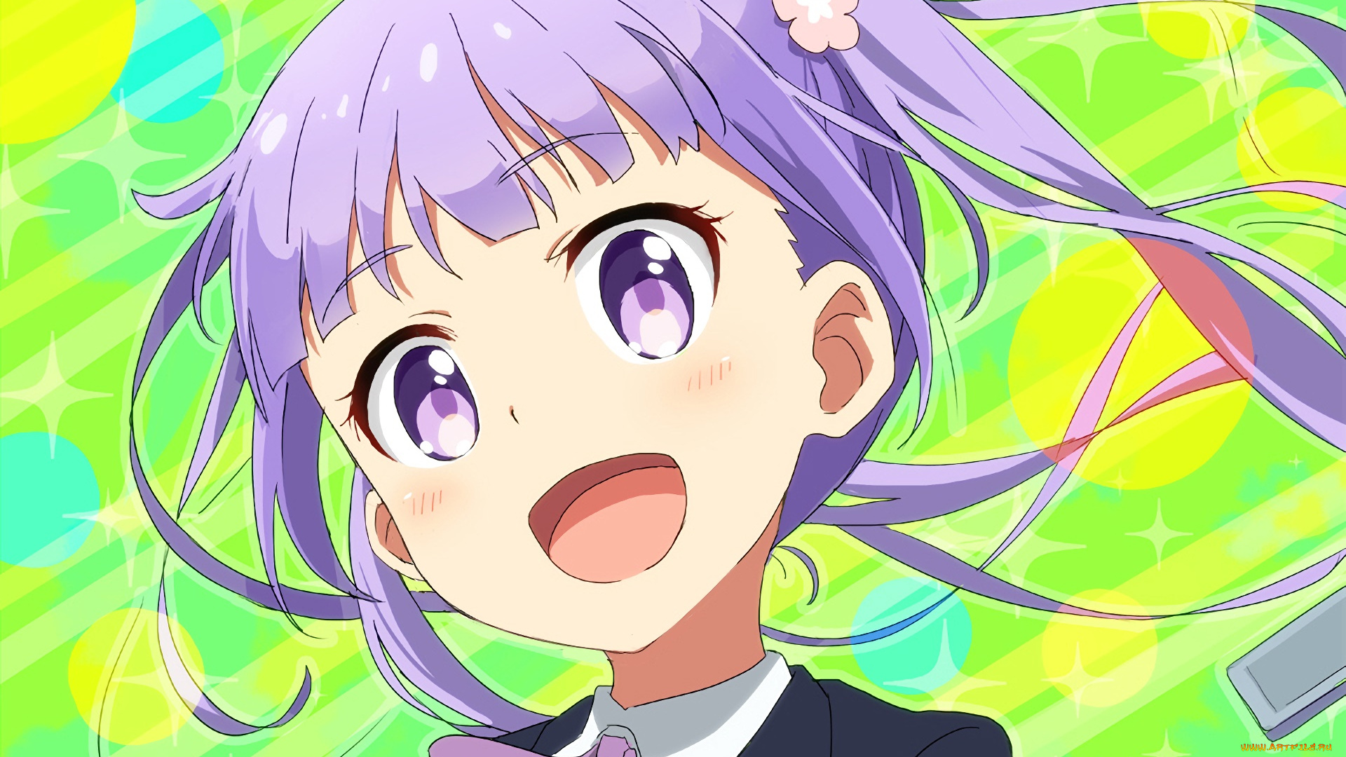 аниме, new, game, фон, девушка, взгляд