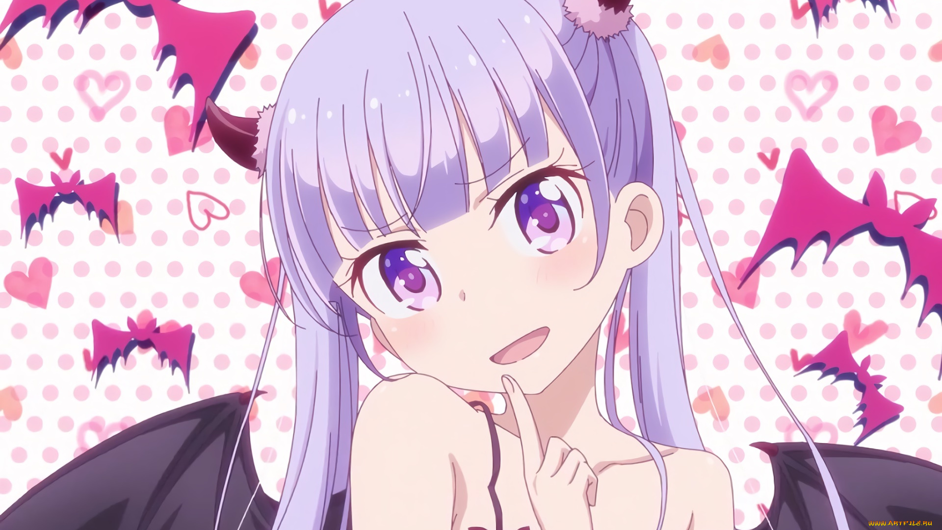 аниме, new, game, фон, взгляд, девушка