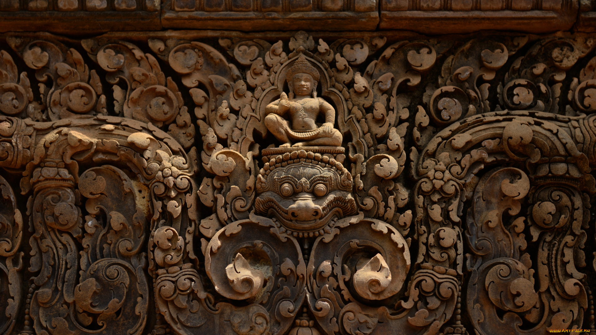 разное, рельефы, , статуи, , музейные, экспонаты, пейзаж, камбоджа, бантеайсрей