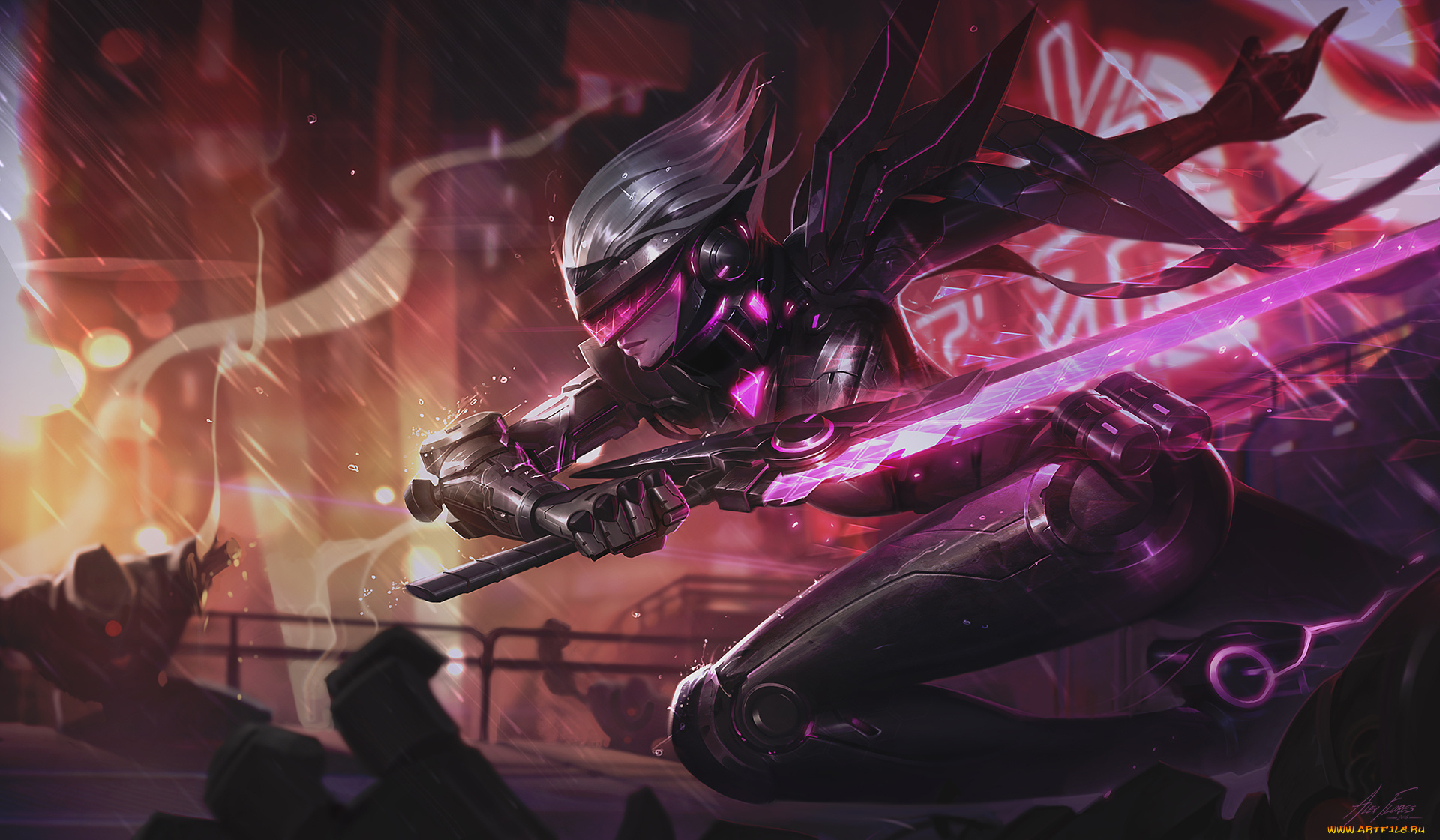 видео, игры, league, of, legends, девушка, fiora