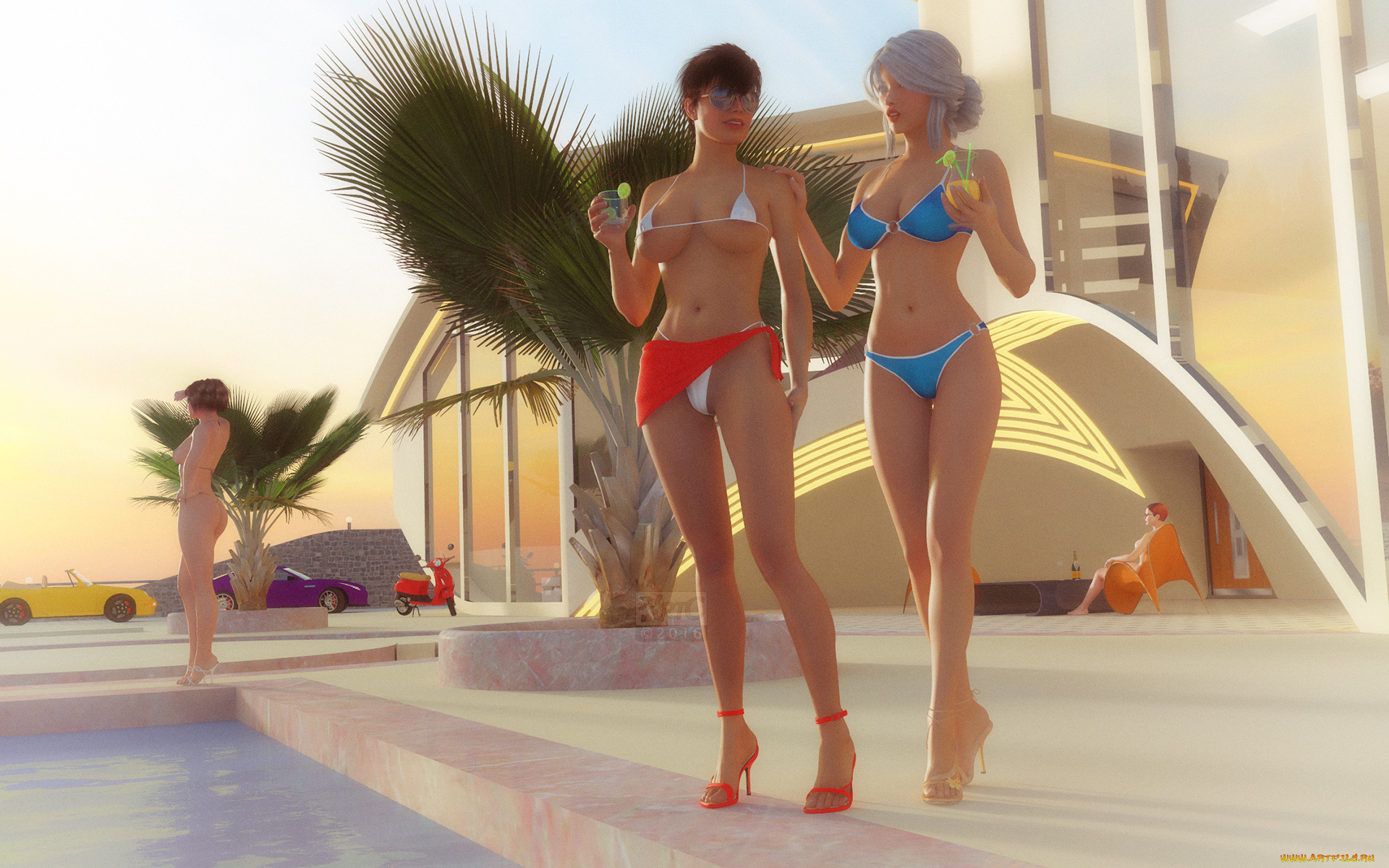 3д, графика, люди, , people, взгляд, девушки, фон