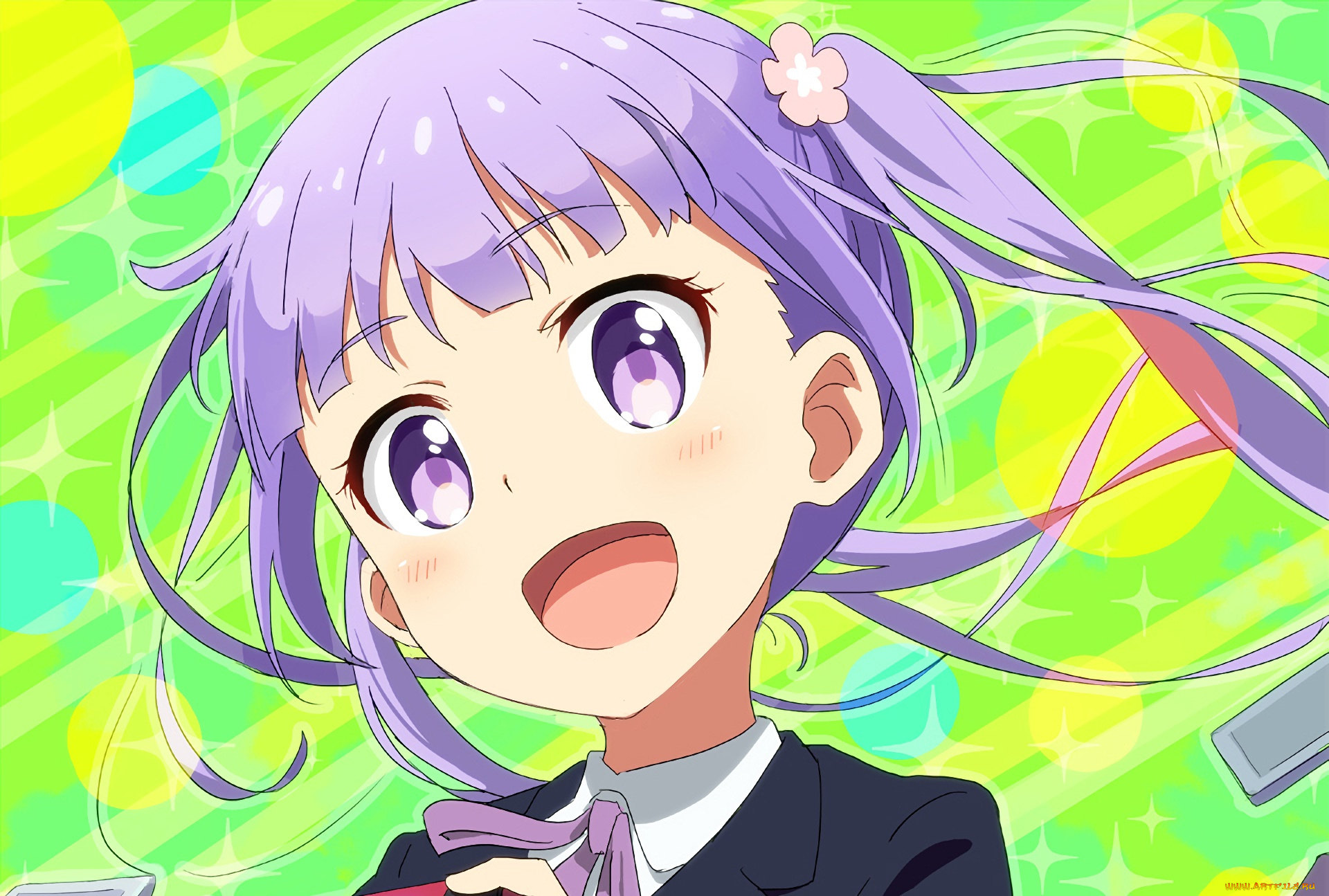 аниме, new, game, фон, девушка, взгляд