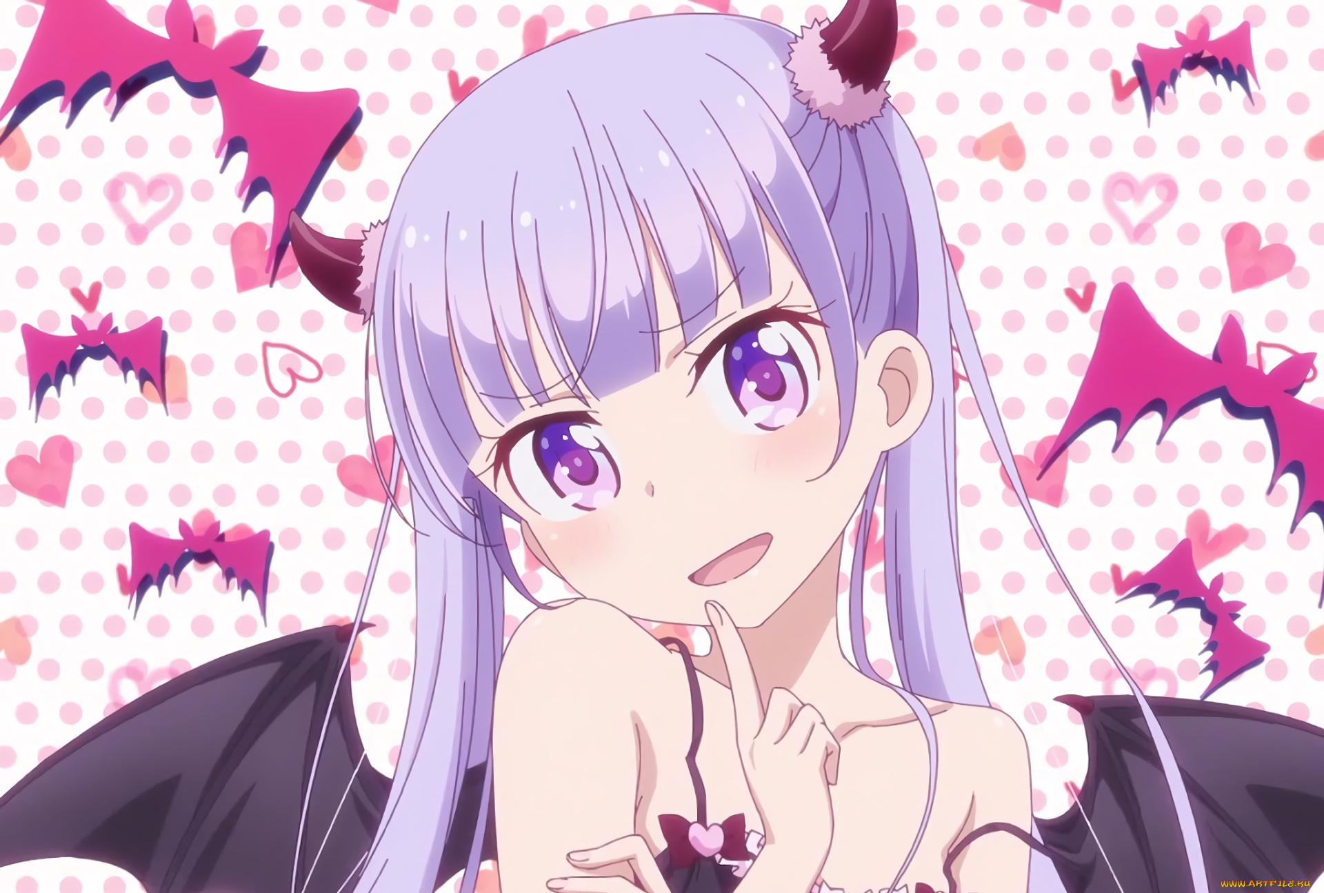 аниме, new, game, фон, взгляд, девушка