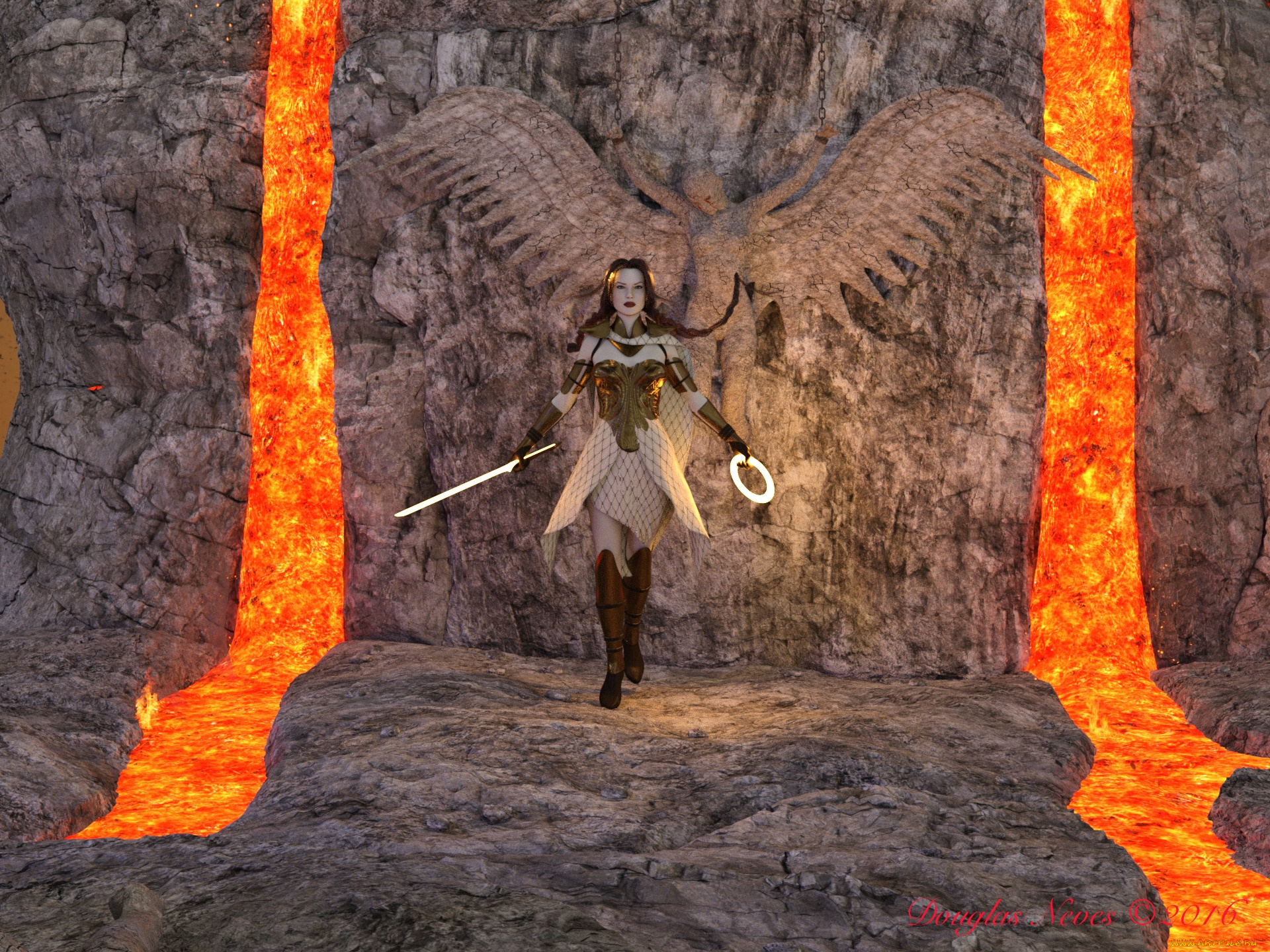 3д, графика, амазонки, , amazon, девушка, оружие, фон, взгляд