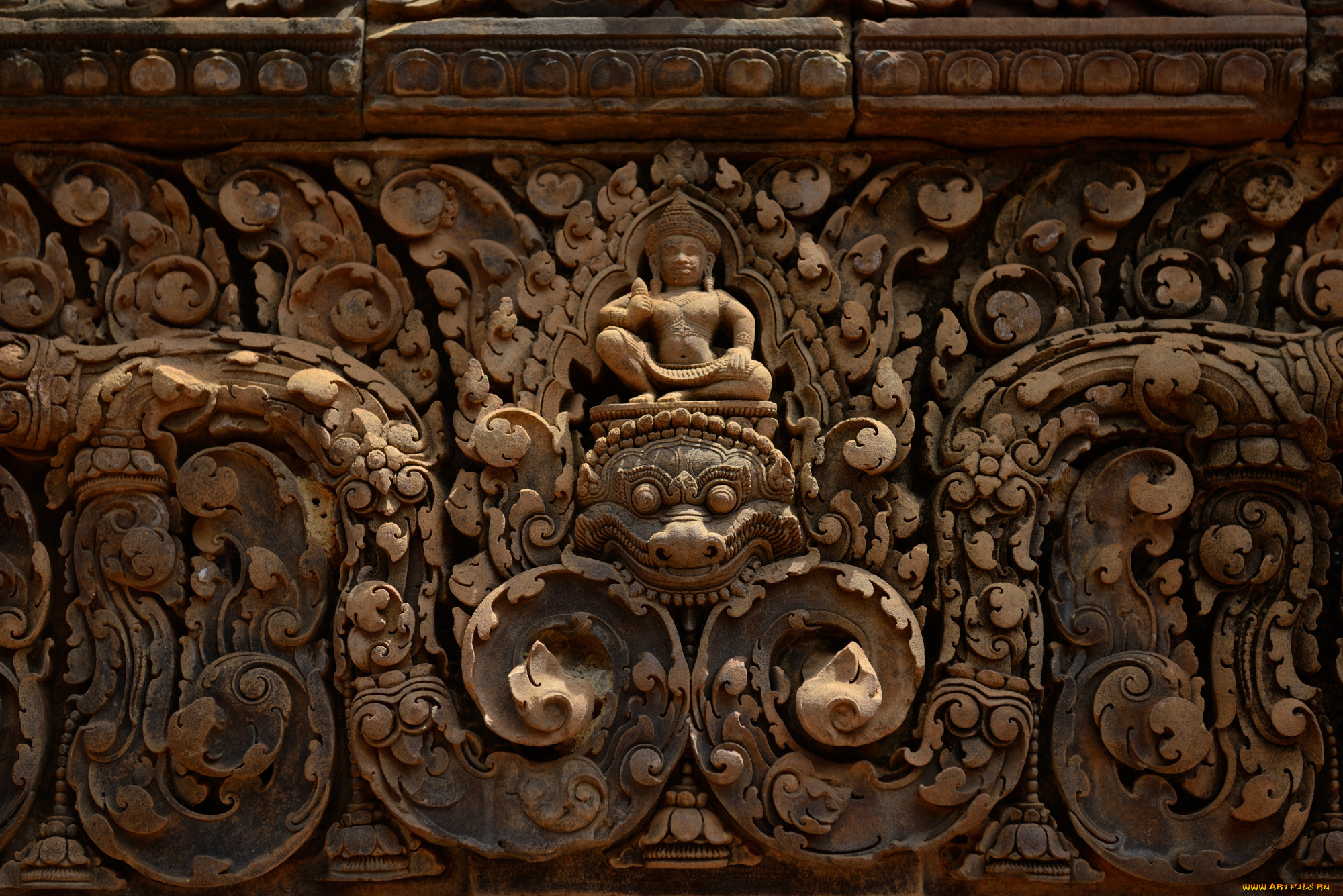 разное, рельефы, , статуи, , музейные, экспонаты, пейзаж, камбоджа, бантеайсрей