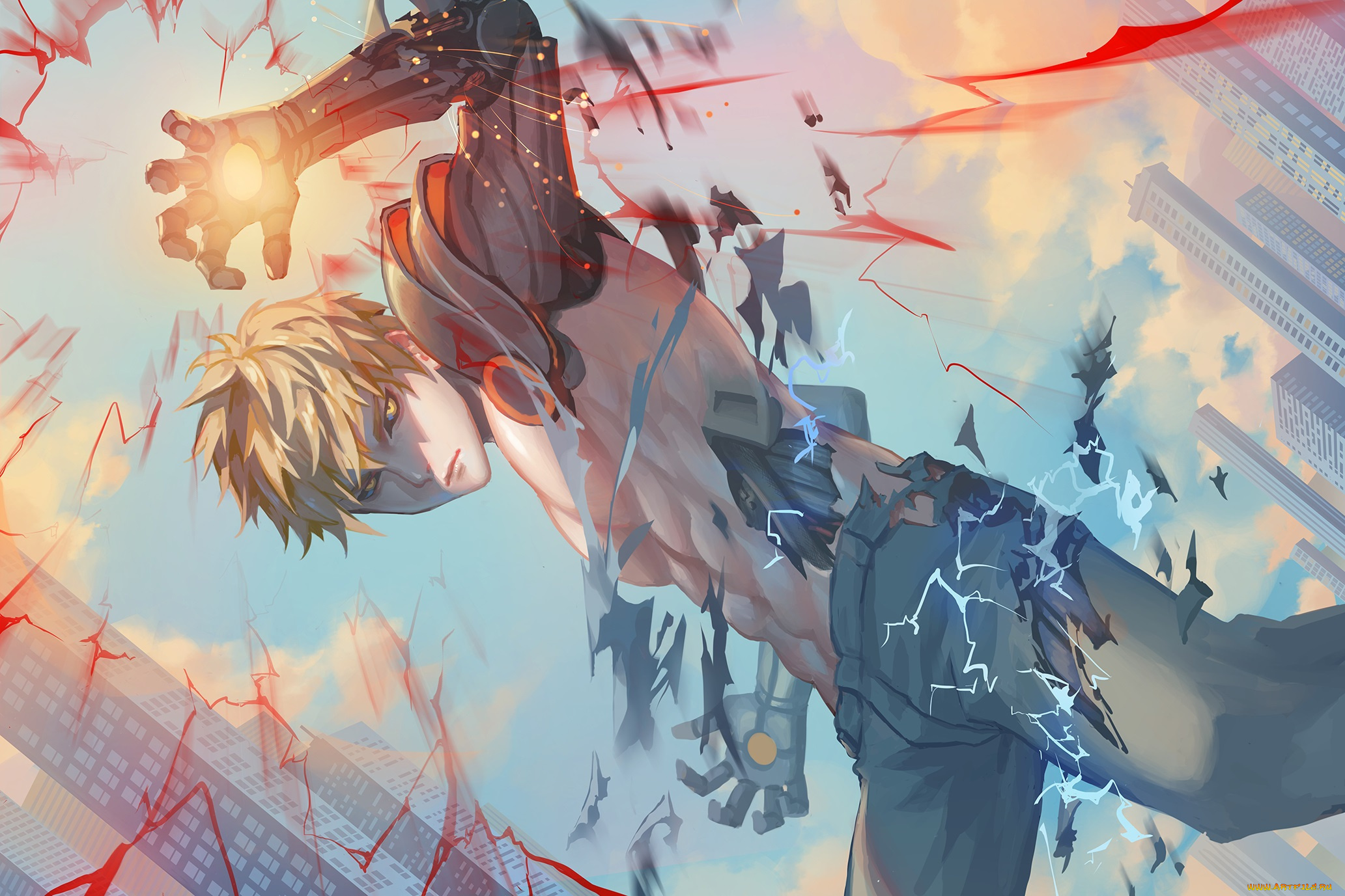 аниме, one, punch, man, генос