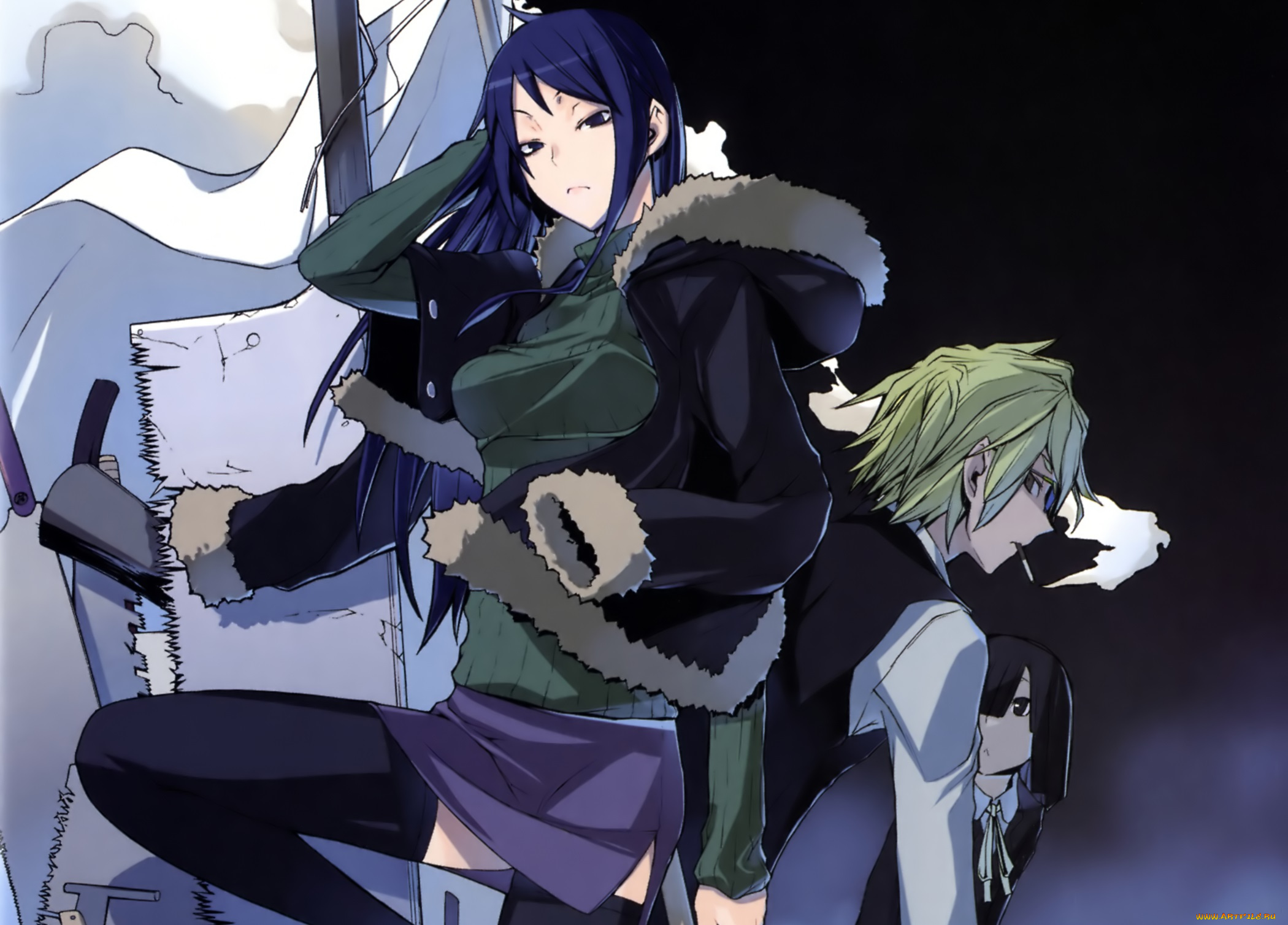 аниме, durarara, двое