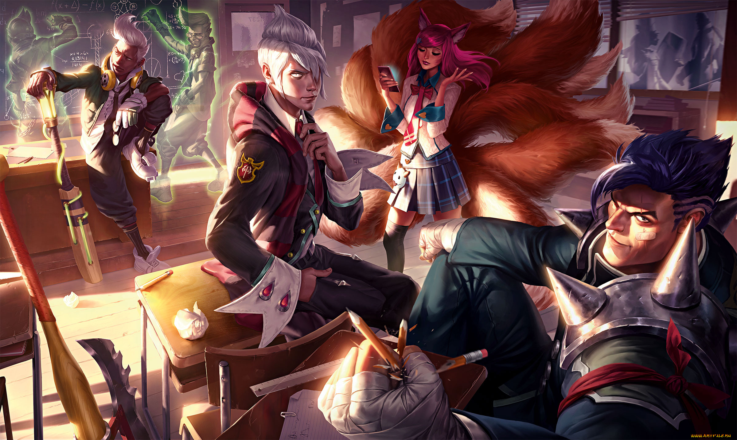 видео, игры, league, of, legends, ahri, darius, ekko, vladimir