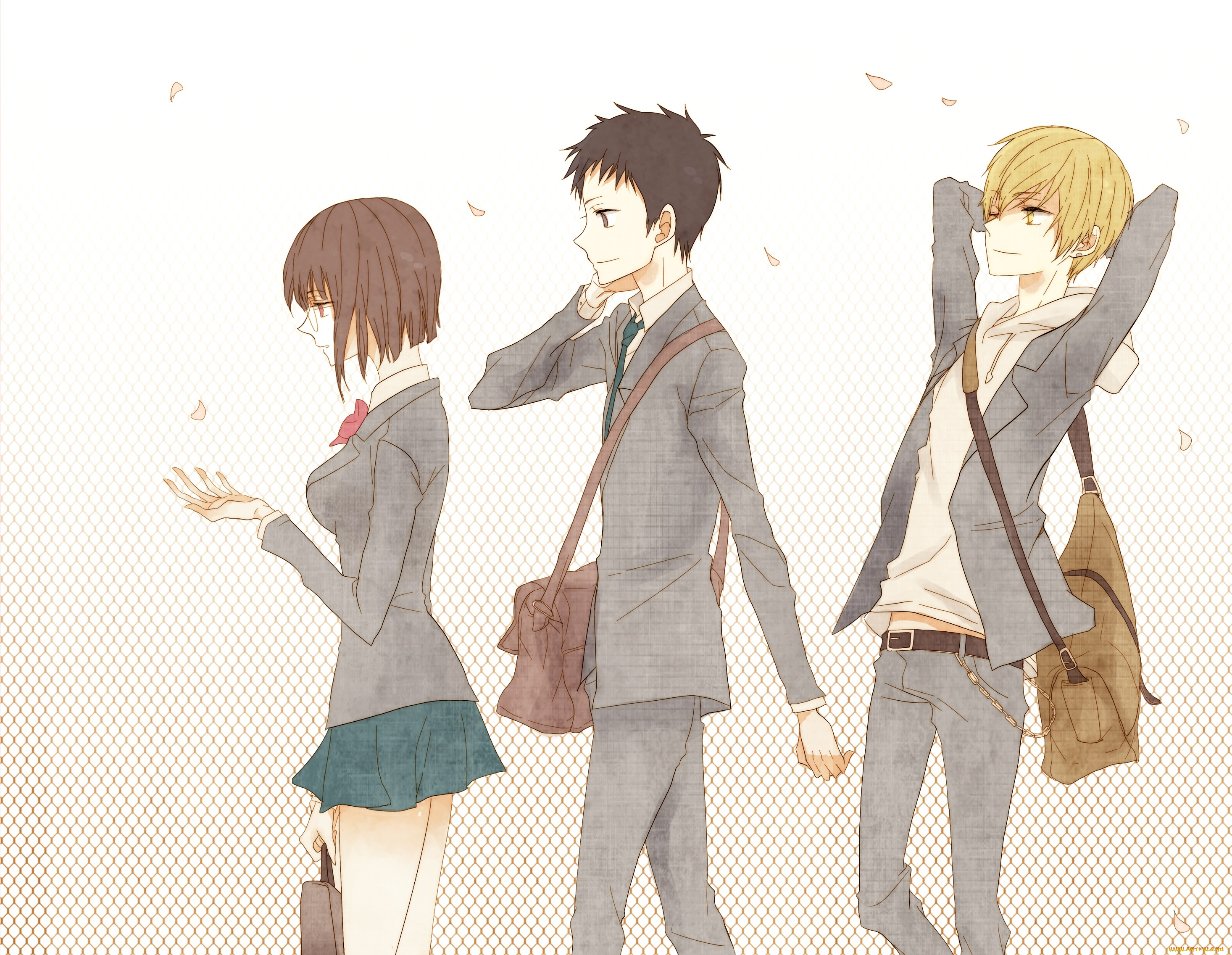 аниме, durarara, девушка, парни