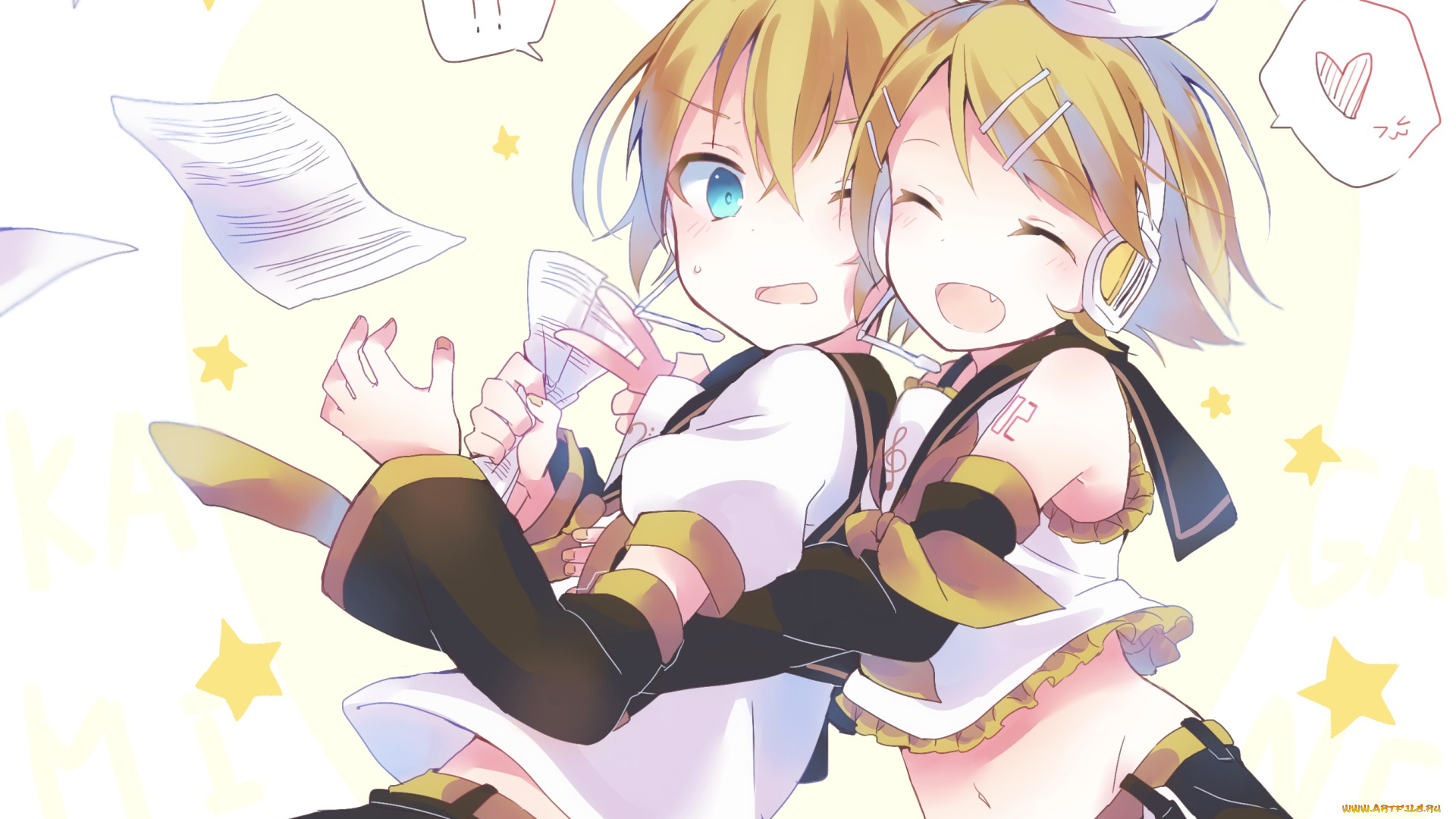 аниме, vocaloid, kagamine, mirrors
