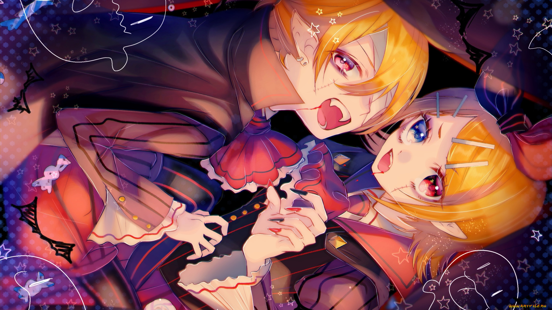 аниме, vocaloid, kagamine, mirrors