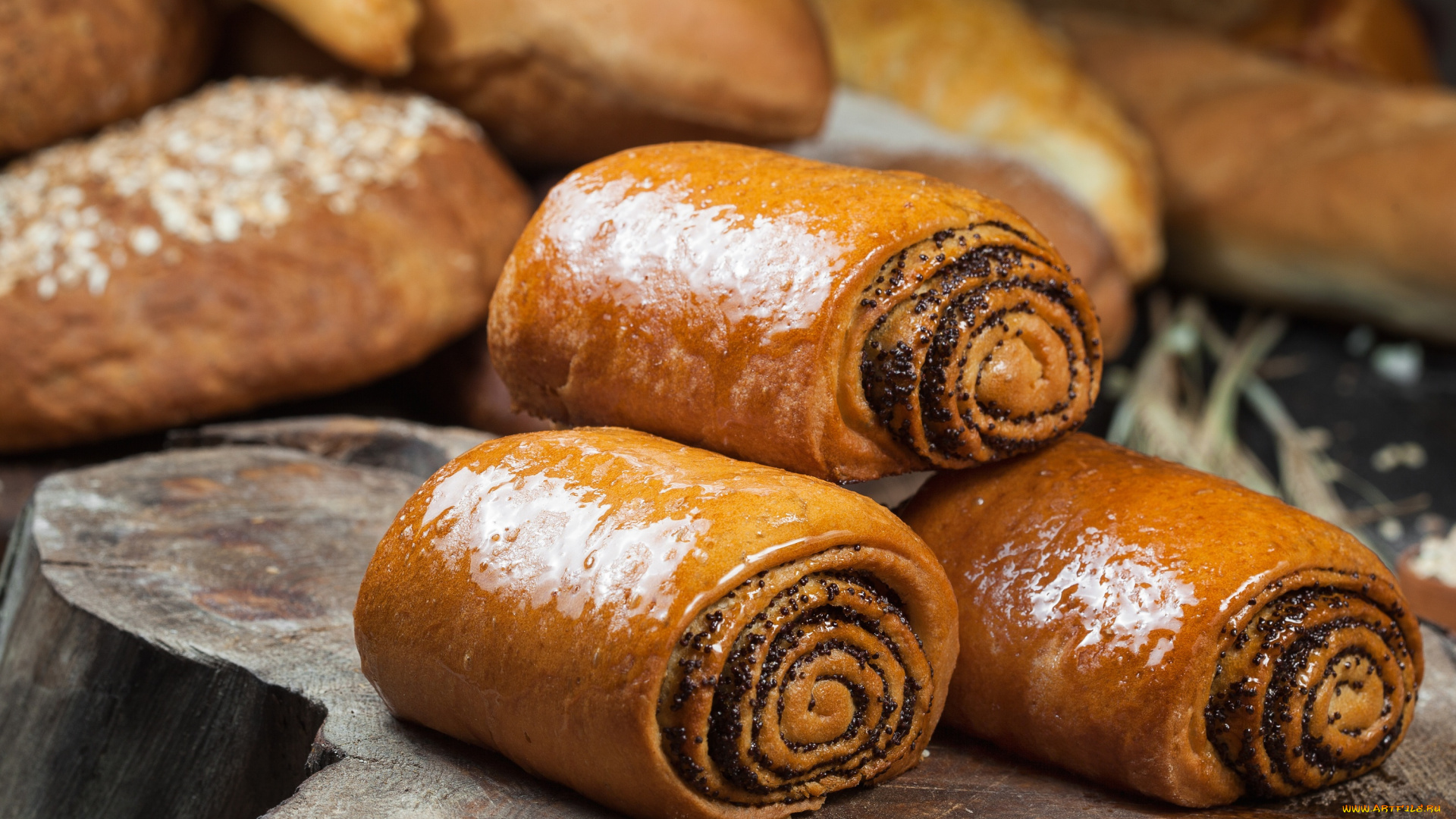 еда, хлеб, , выпечка, мак, выпечка, булочка