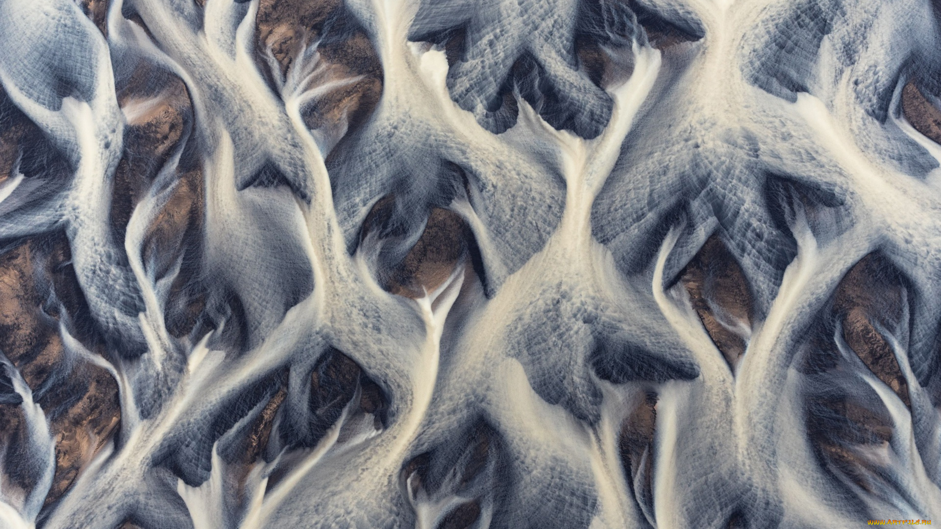 ледниковые, реки, исландии, природа, айсберги, и, ледники, панорама, лед, исландия, реки