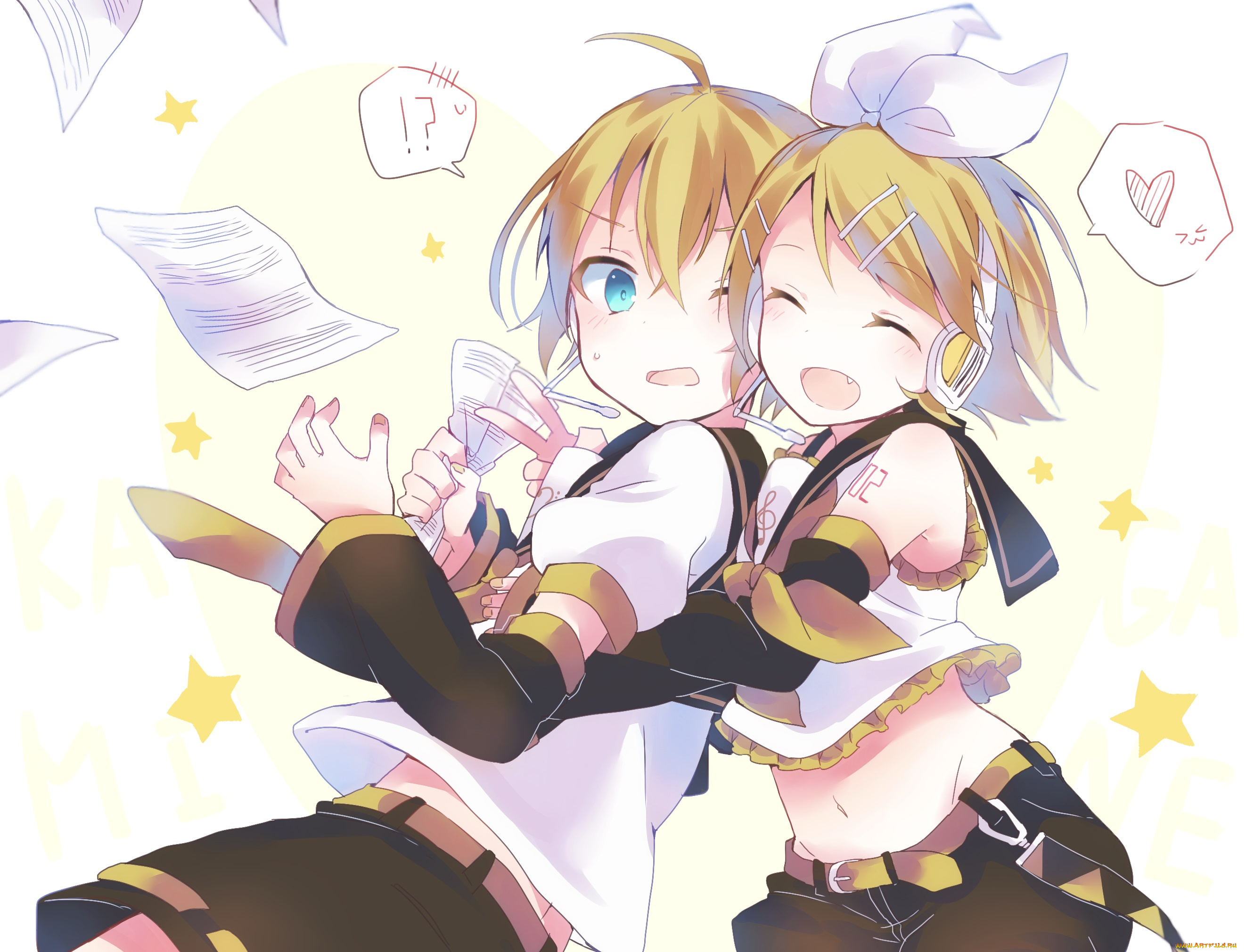 аниме, vocaloid, kagamine, mirrors