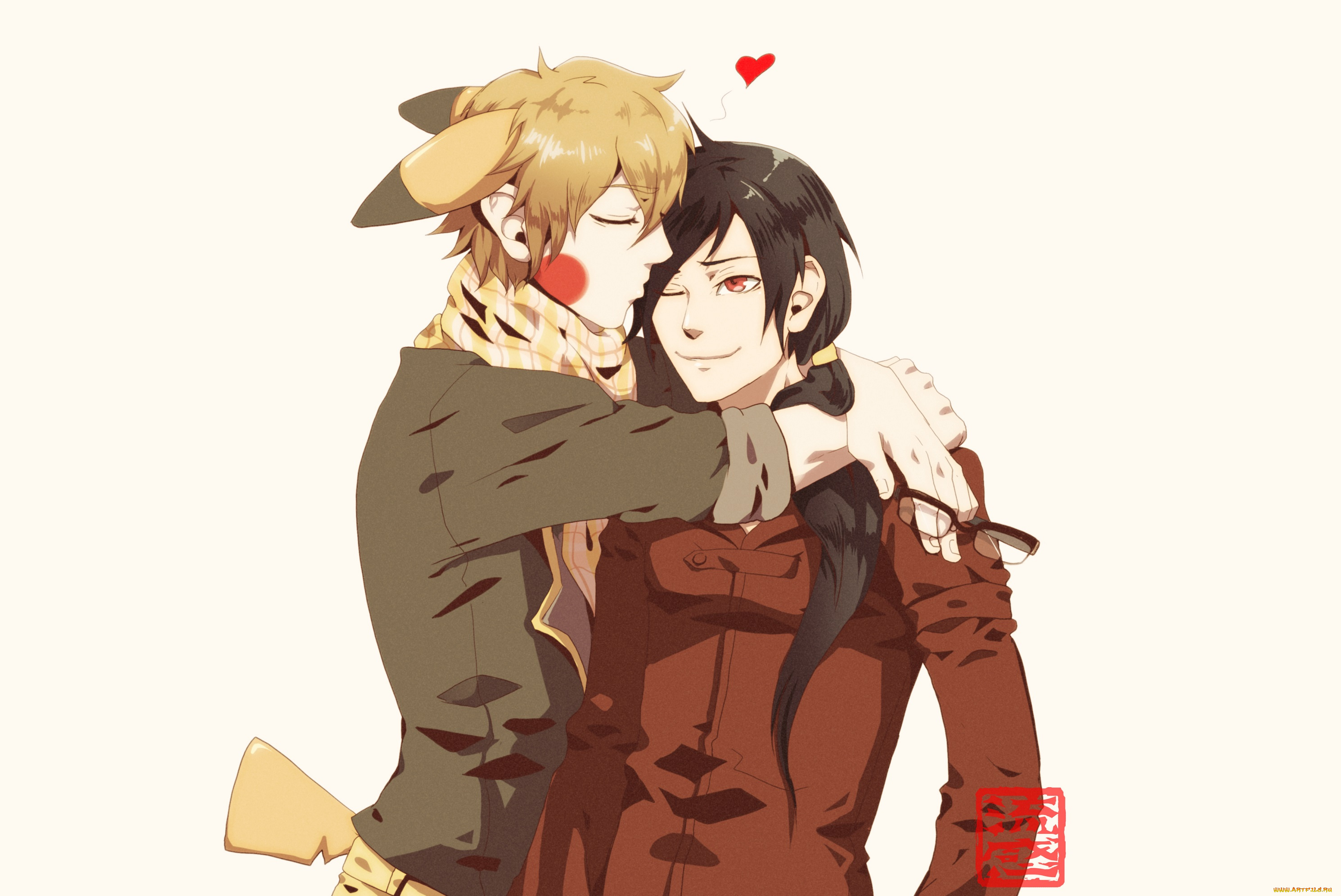 аниме, животные, , существа, парочка