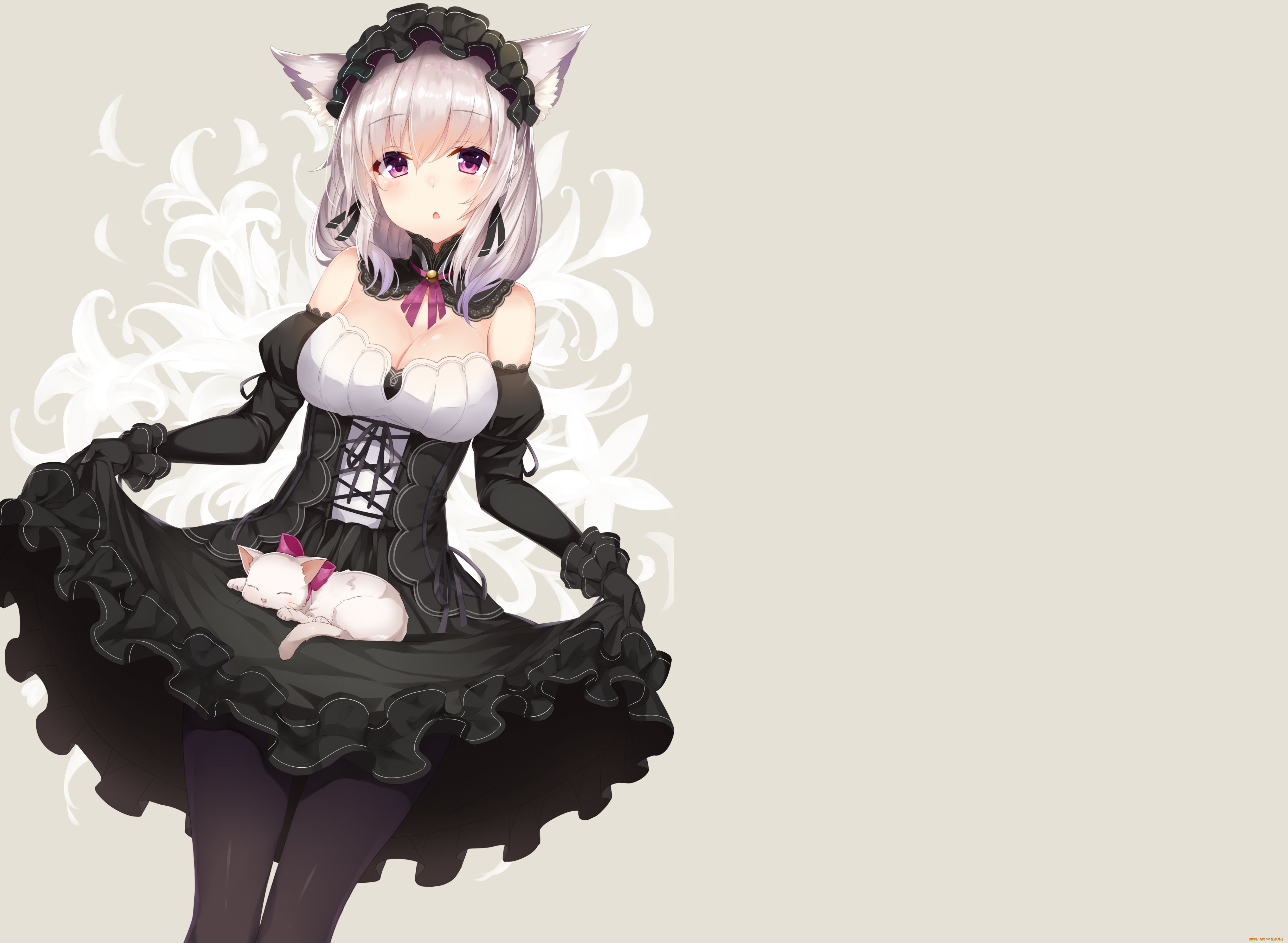 аниме, животные, , существа, девушка