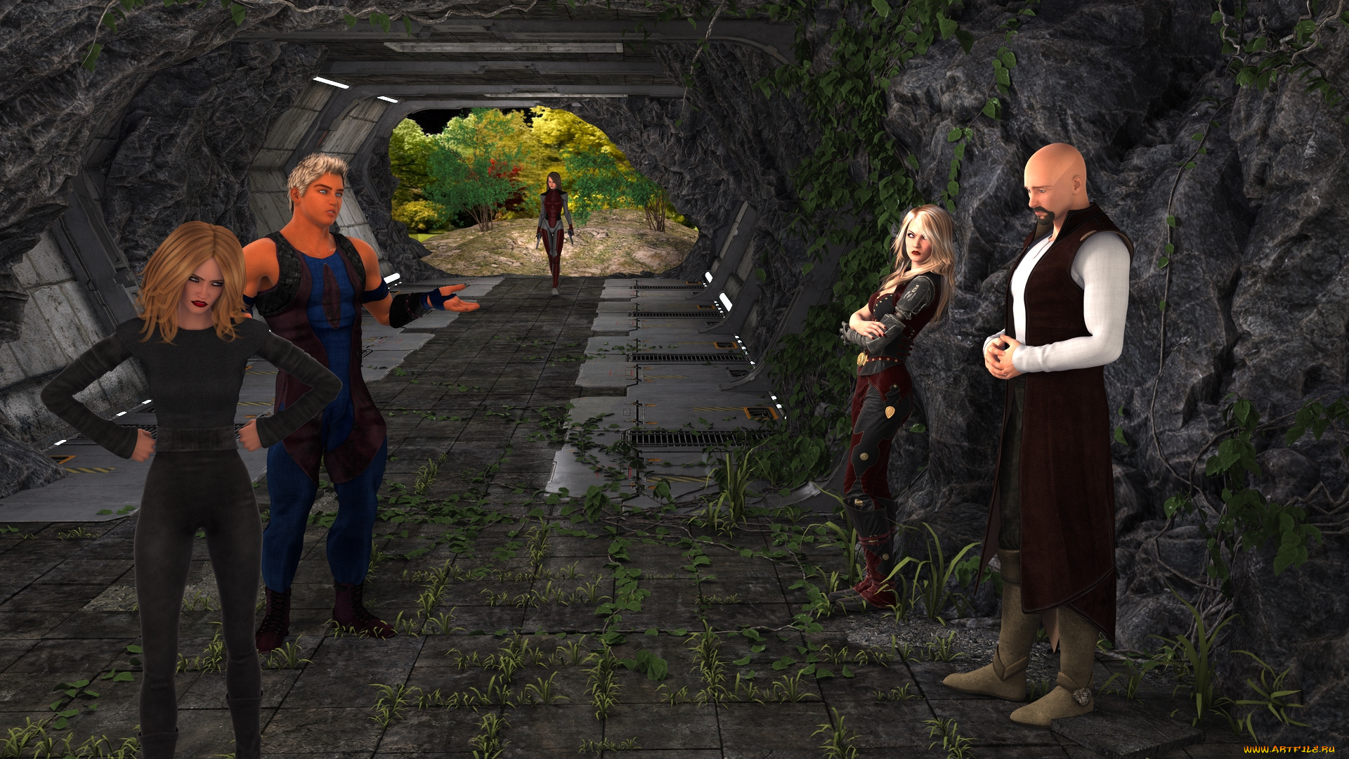 3д, графика, фантазия, , fantasy, фон, взгляд, девушки