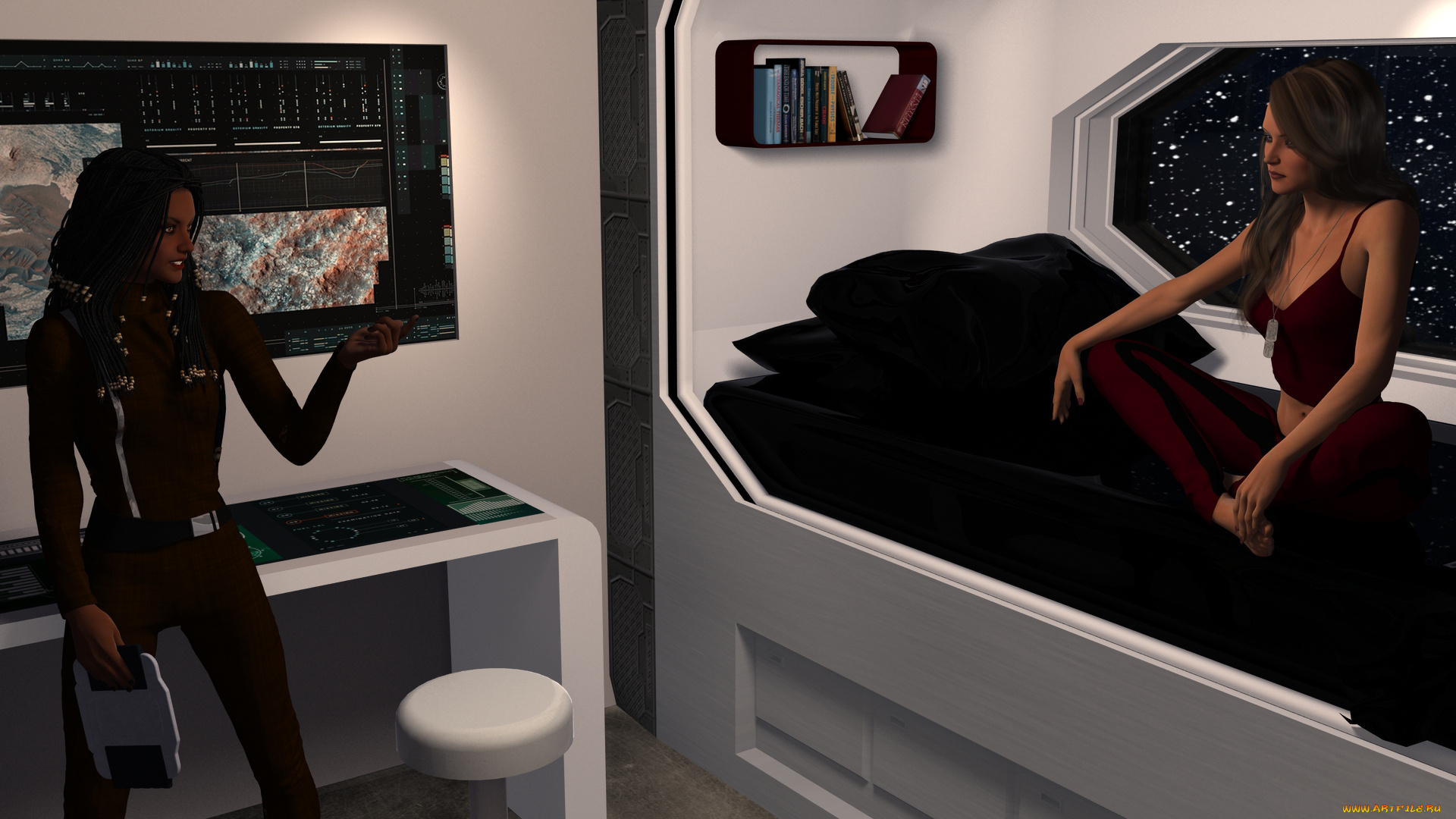 3д, графика, фантазия, , fantasy, фон, взгляд, девушки