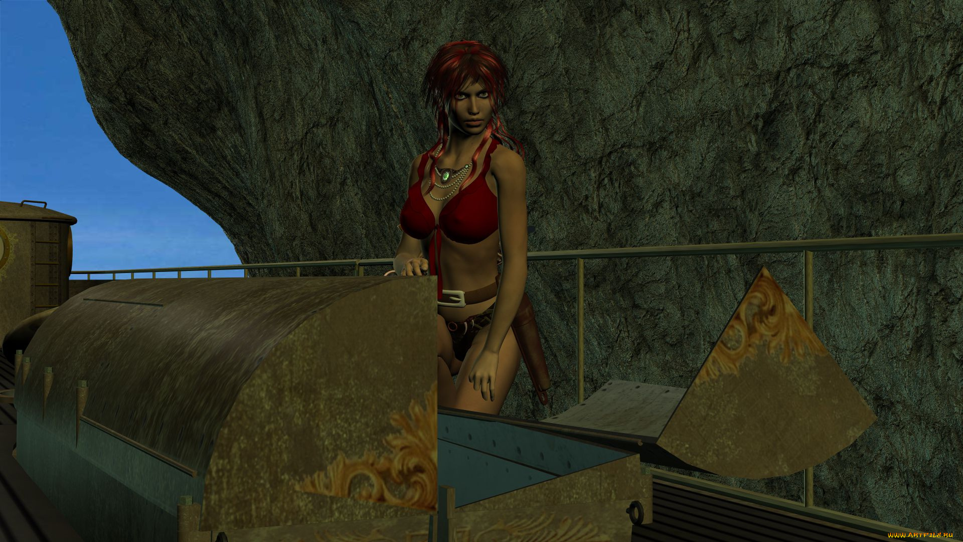 3д, графика, фантазия, , fantasy, фон, взгляд, девушка