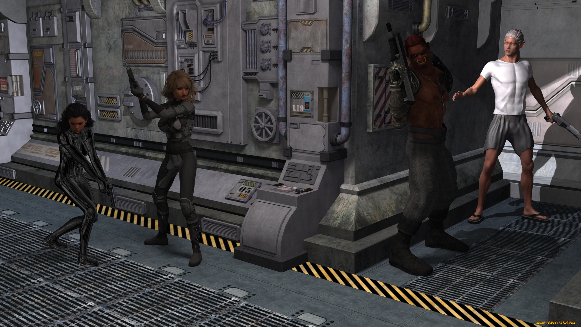 3д, графика, фантазия, , fantasy, взгляд, девушки, фон