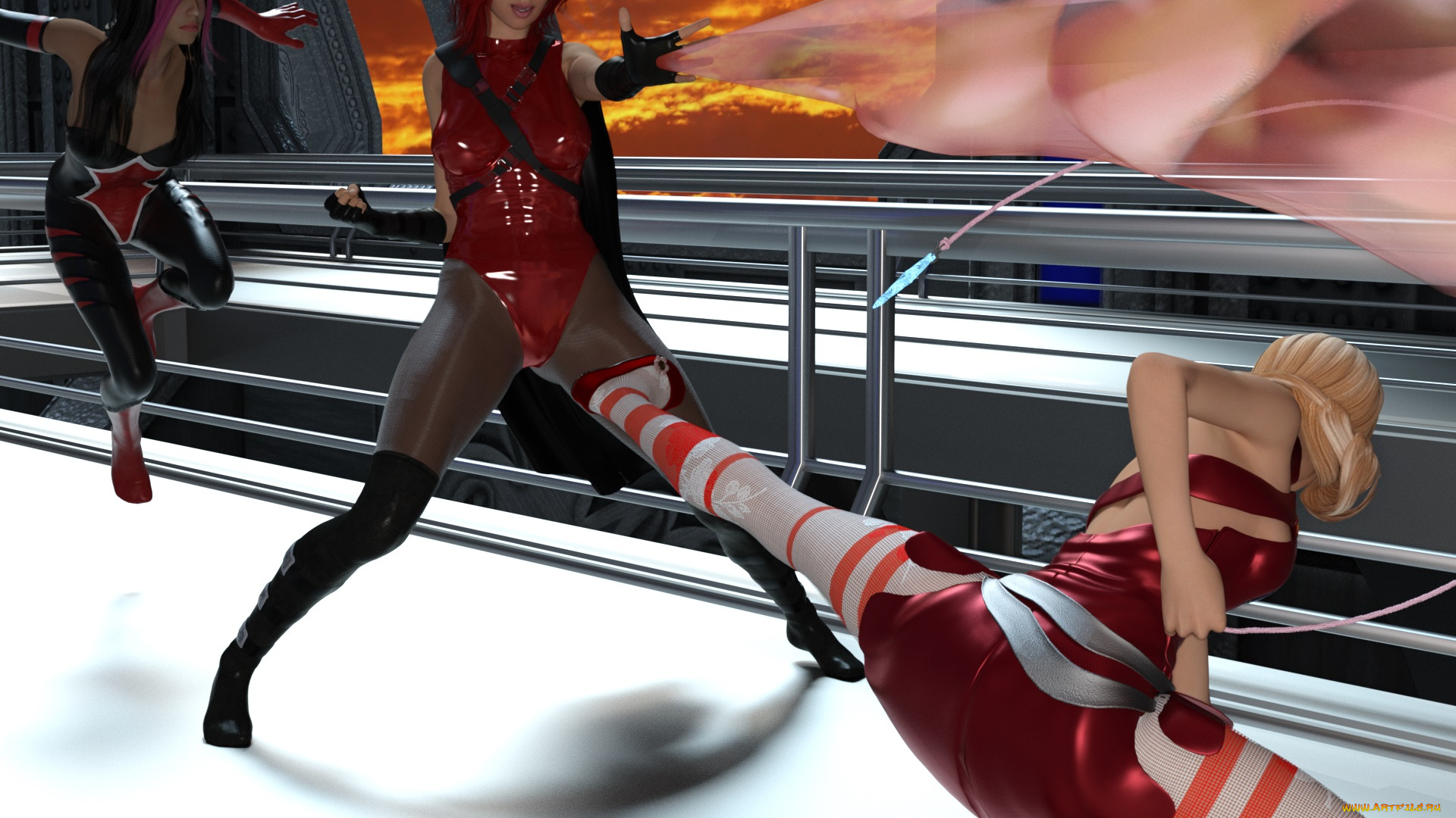 3д, графика, фантазия, , fantasy, взгляд, девушки, фон