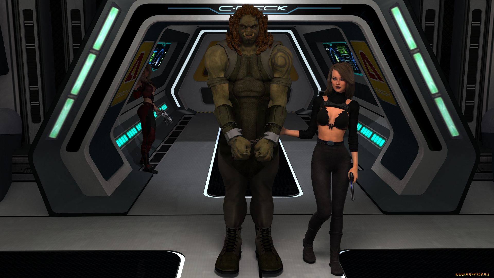 3д, графика, фантазия, , fantasy, взгляд, девушки, фон