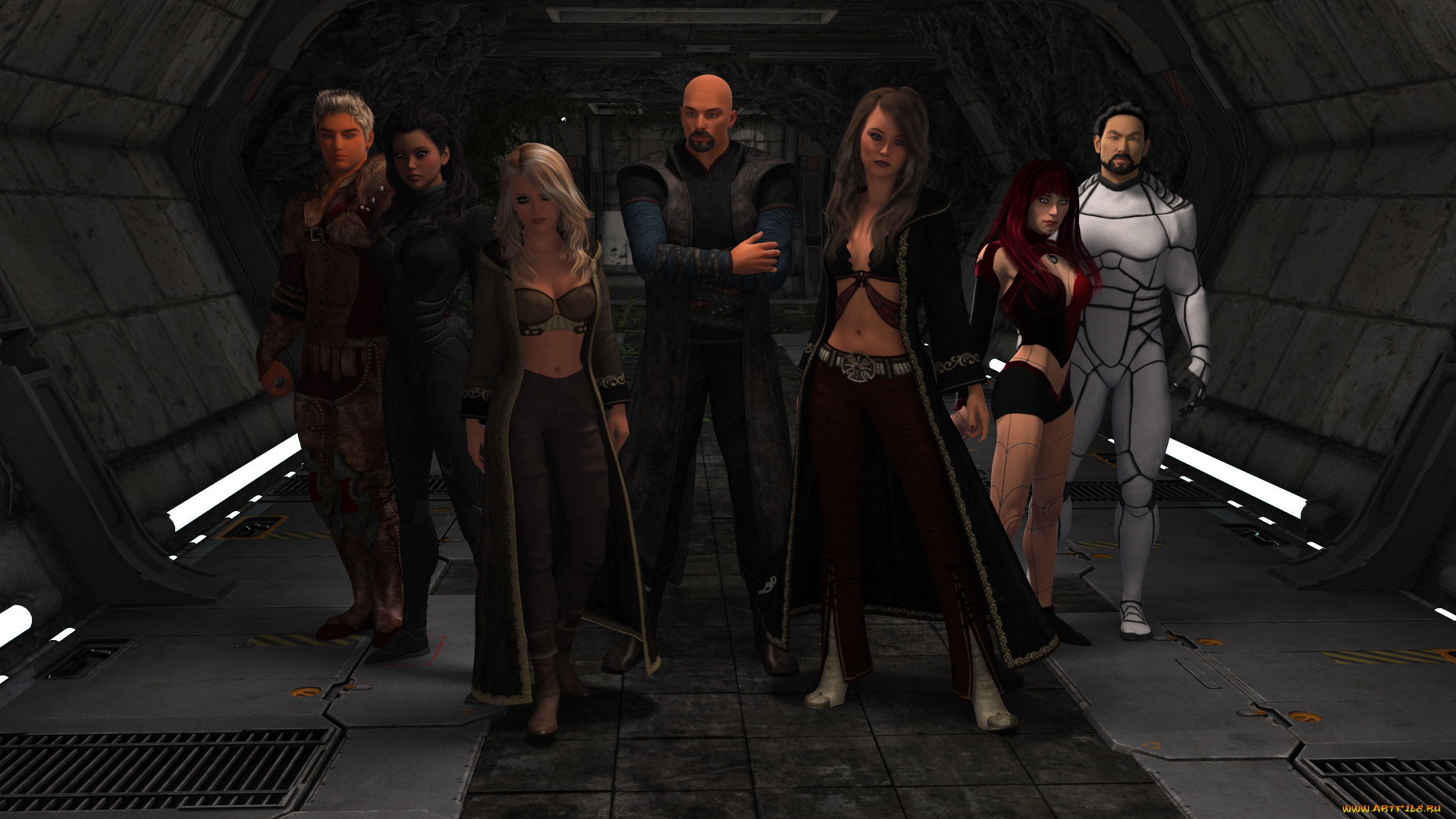 3д, графика, фантазия, , fantasy, взгляд, девушки, фон