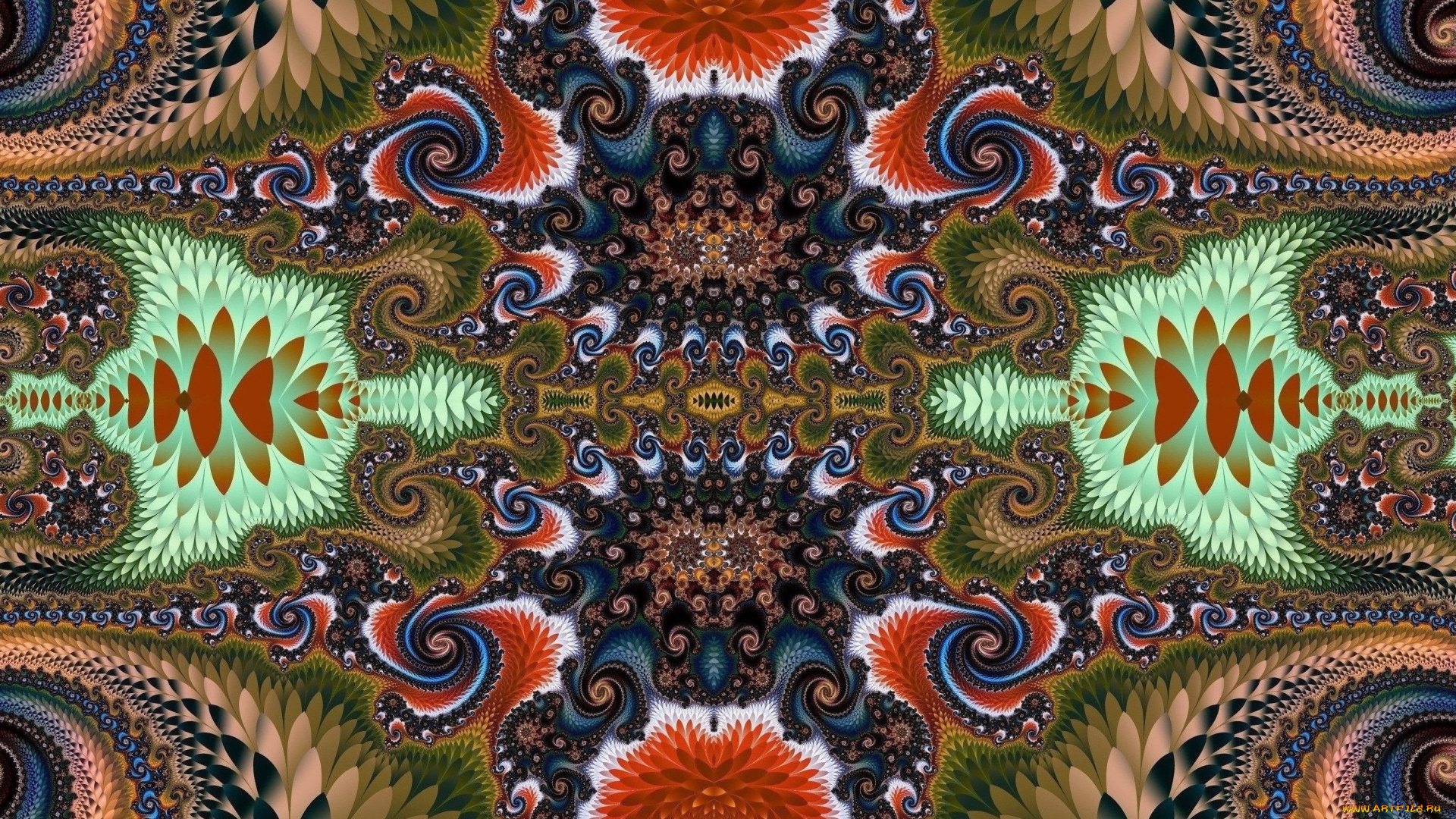 3д, графика, фракталы, , fractal, цвет, фон, узор