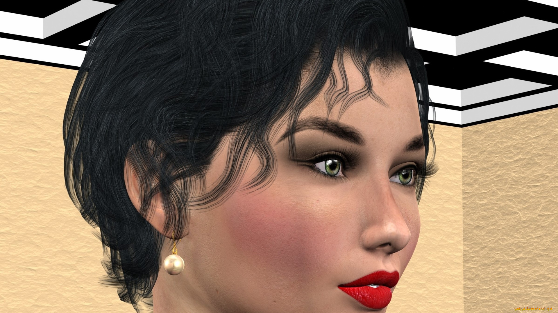 3д, графика, портрет, , portraits, фон, взгляд, девушка