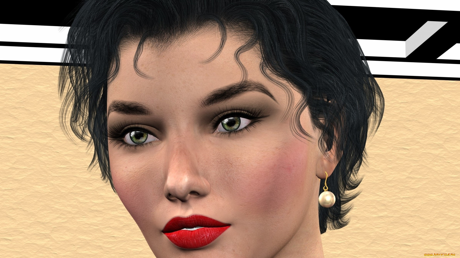 3д, графика, портрет, , portraits, фон, взгляд, девушка