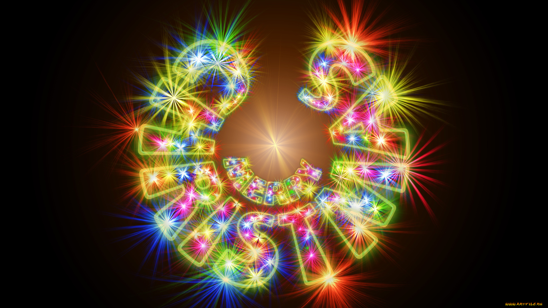 праздничные, векторная, графика, , новый, год, лучи, фон, новый, год, надпись