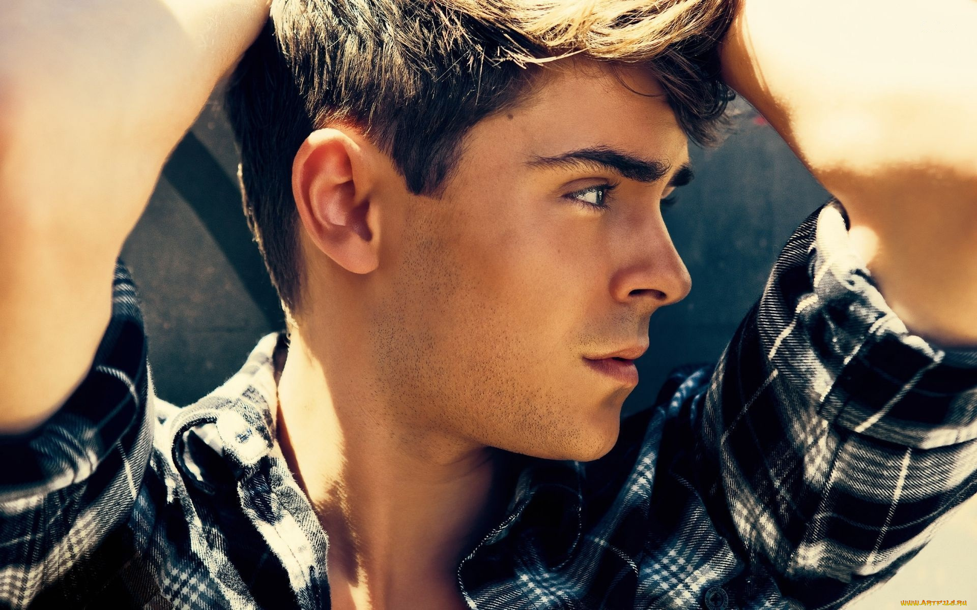 мужчины, zac, efron, зак, эфрон, лицо, рубашка