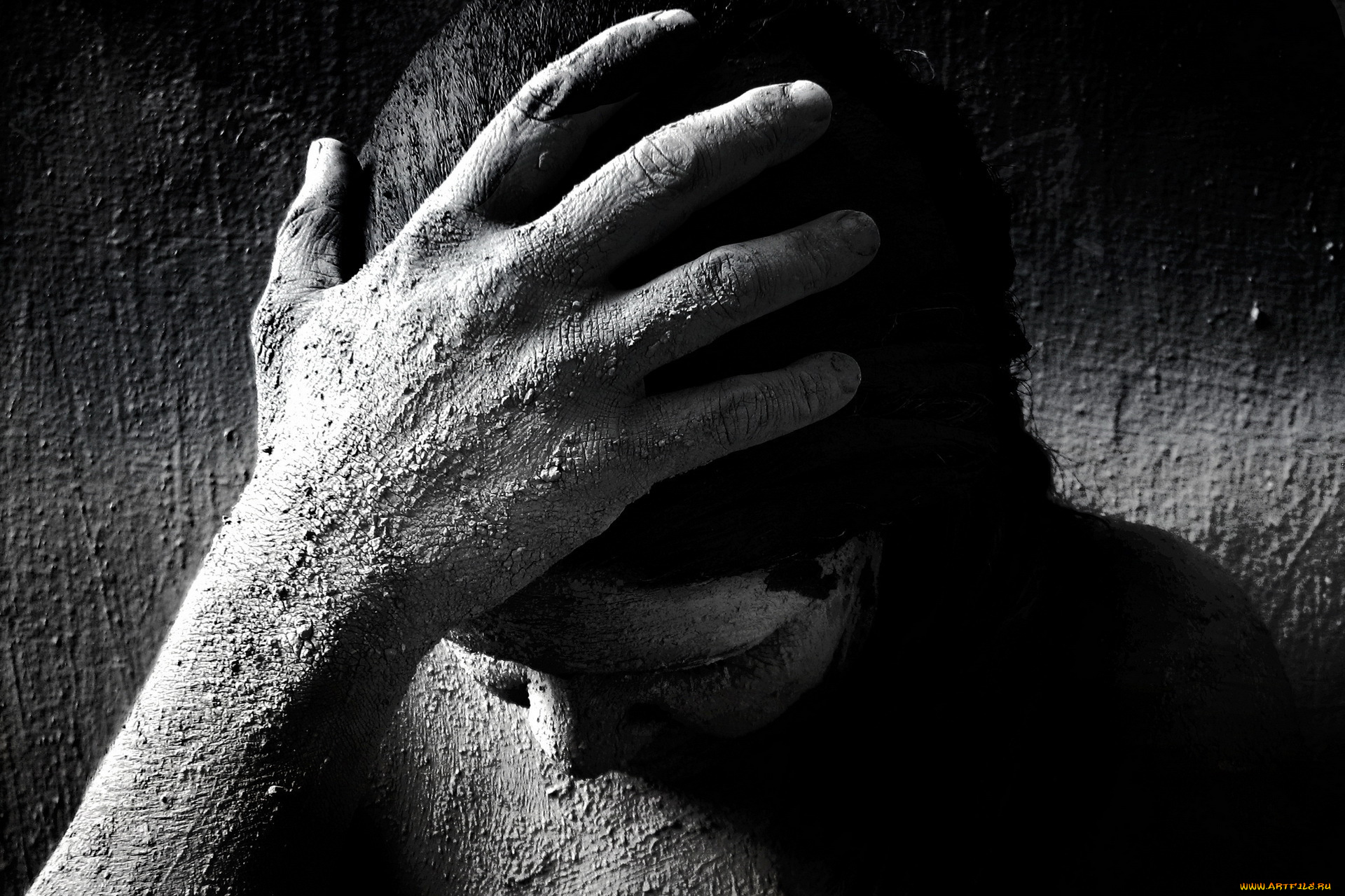 разное, компьютерный, дизайн, стена, рука, девушка