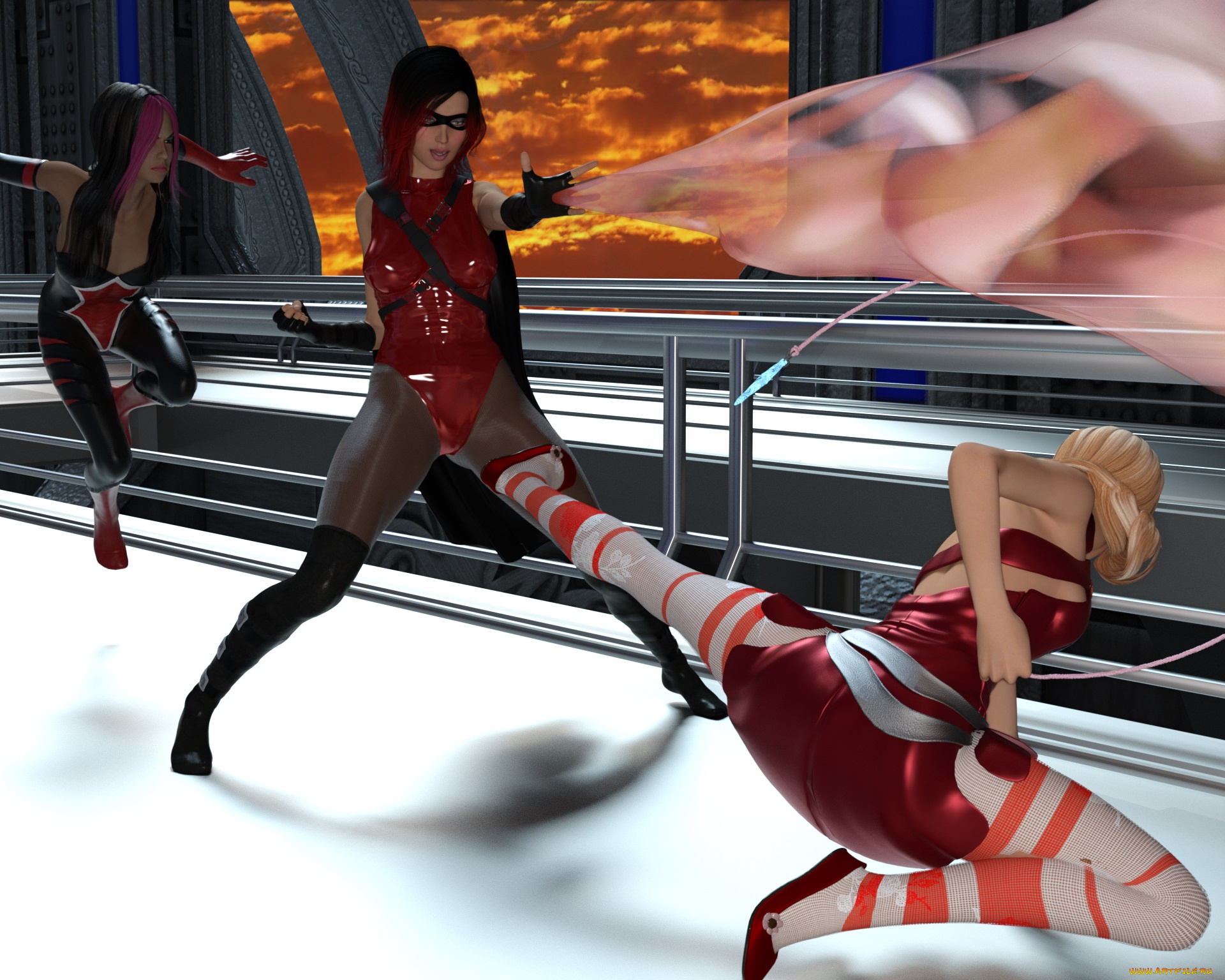 3д, графика, фантазия, , fantasy, взгляд, девушки, фон