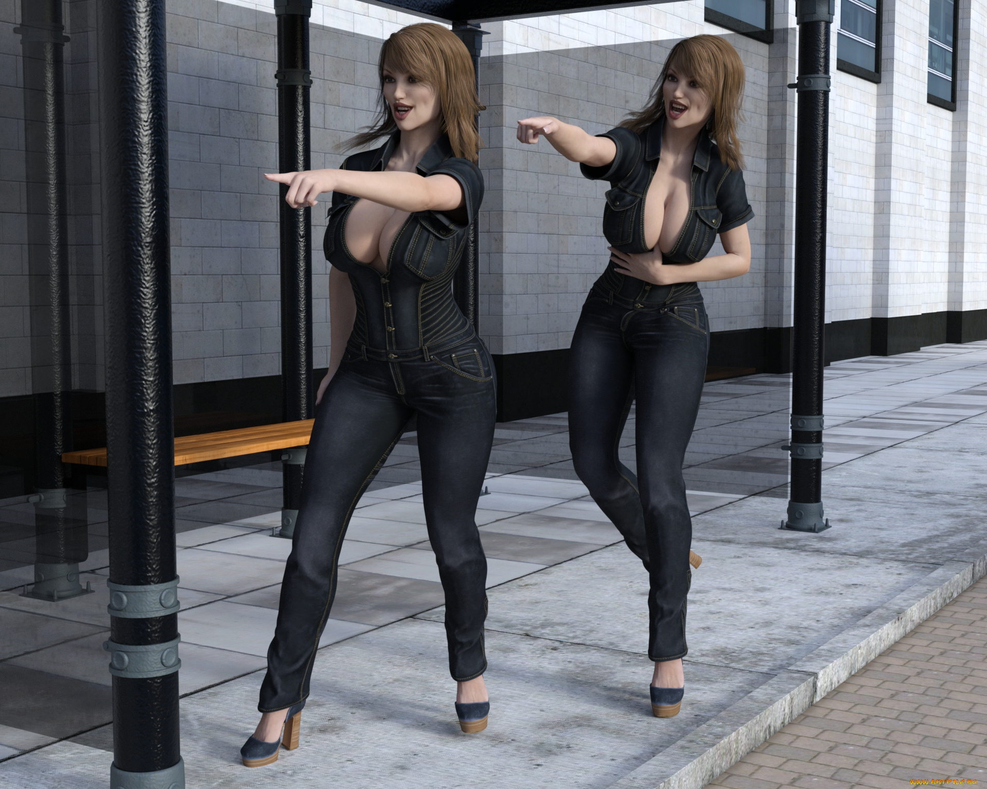 3д, графика, люди, , people, фон, девушки, взгляд