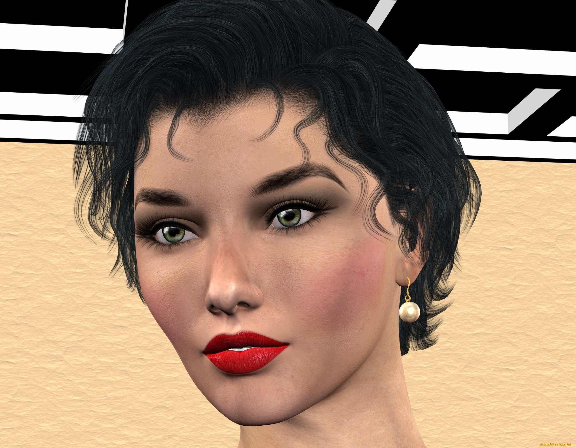 3д, графика, портрет, , portraits, фон, взгляд, девушка