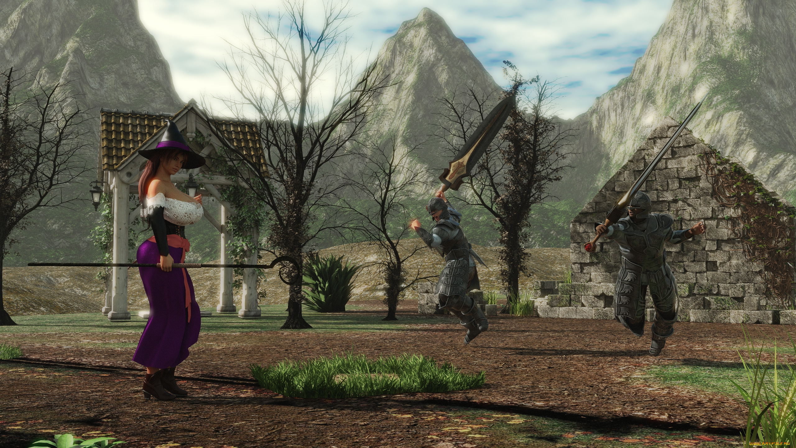 3д, графика, фантазия, , fantasy, девушка, взгляд, фон