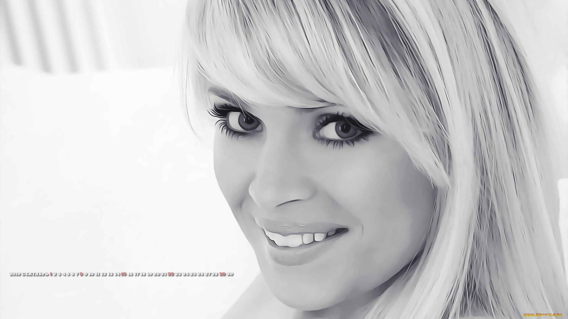 календари, компьютерный, дизайн, улыбка, женщина, девушка, лицо, взгляд, calendar, 2019