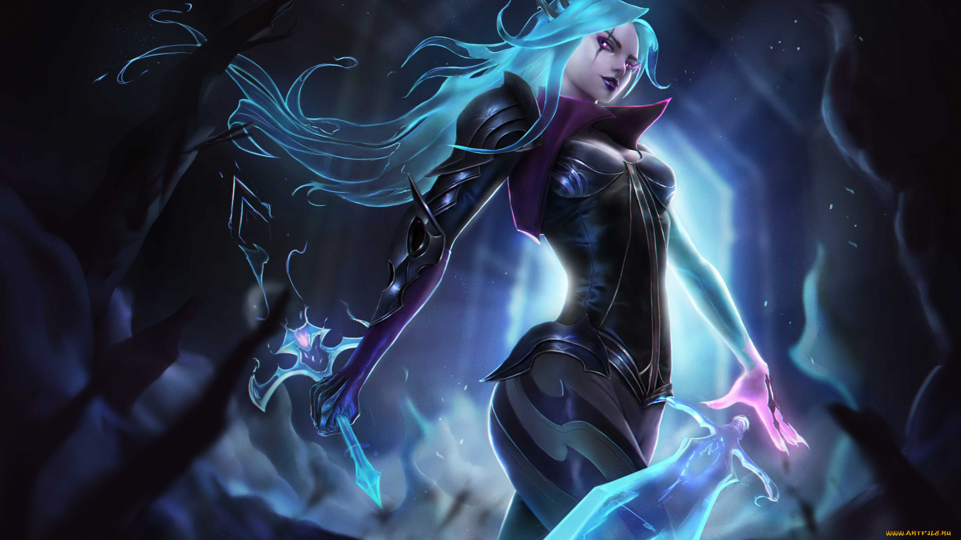 видео, игры, league, of, legends, katarina, оружие