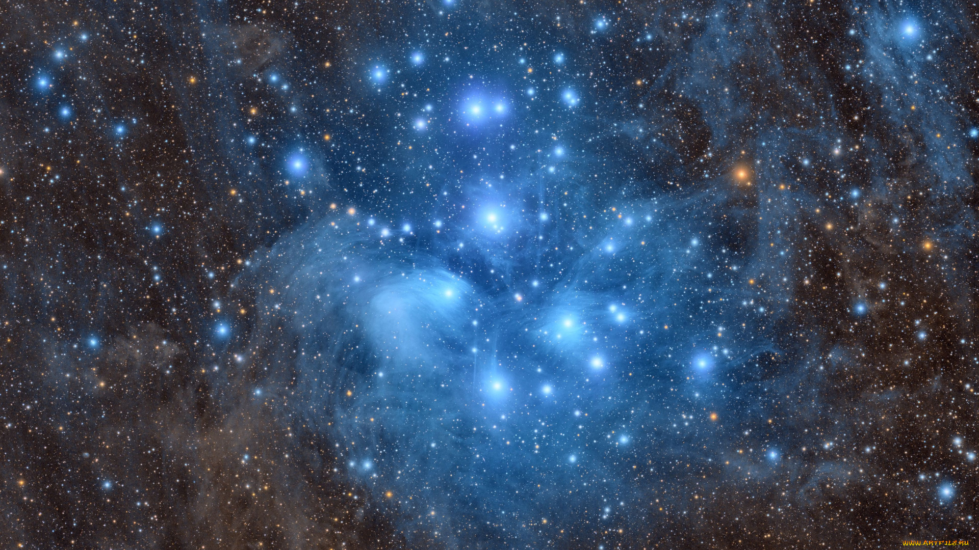 космос, галактики, туманности, плеяды