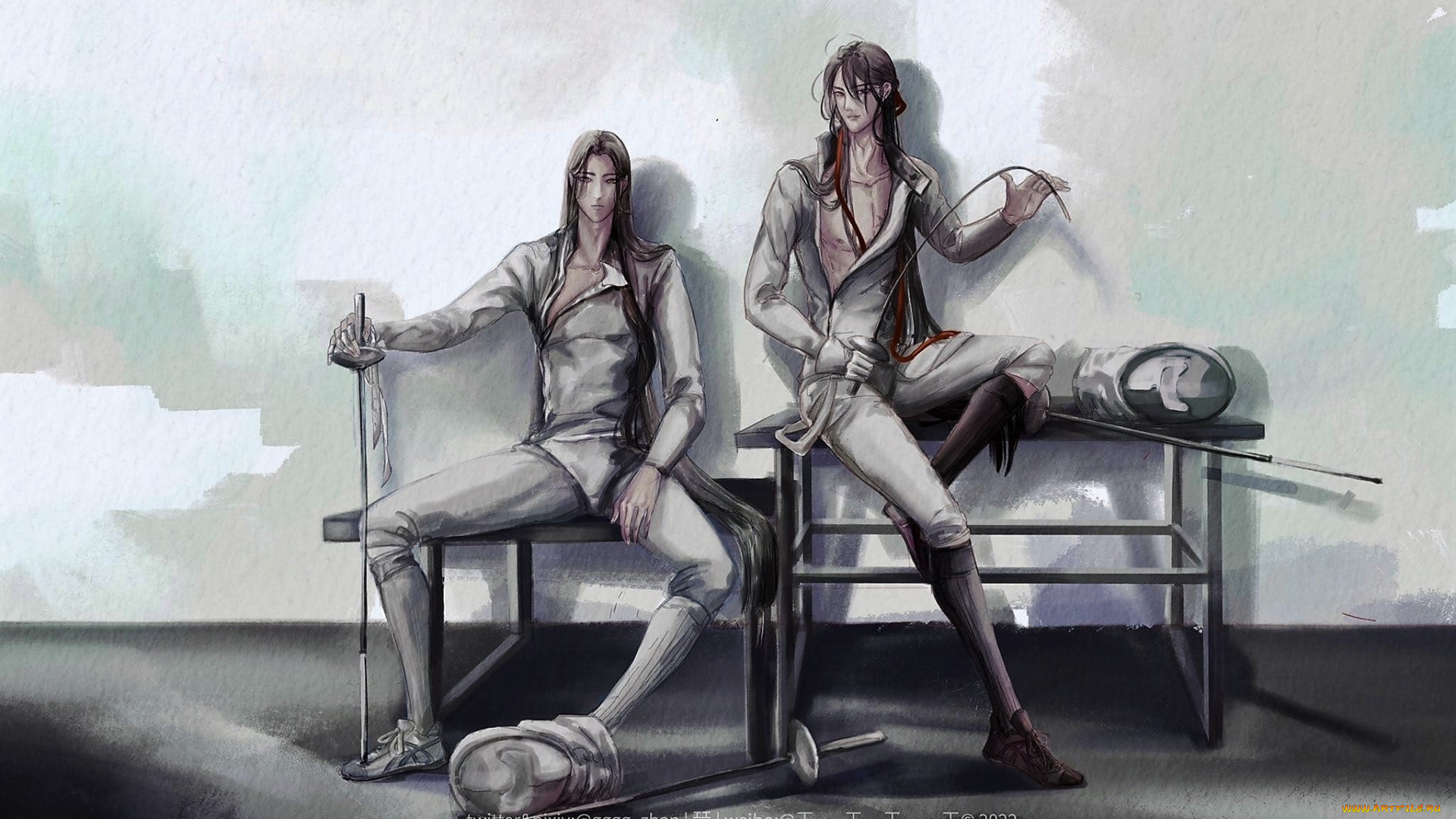 аниме, mo, dao, zu, shi, вэй, усянь, лань, ванцзи, фехтование