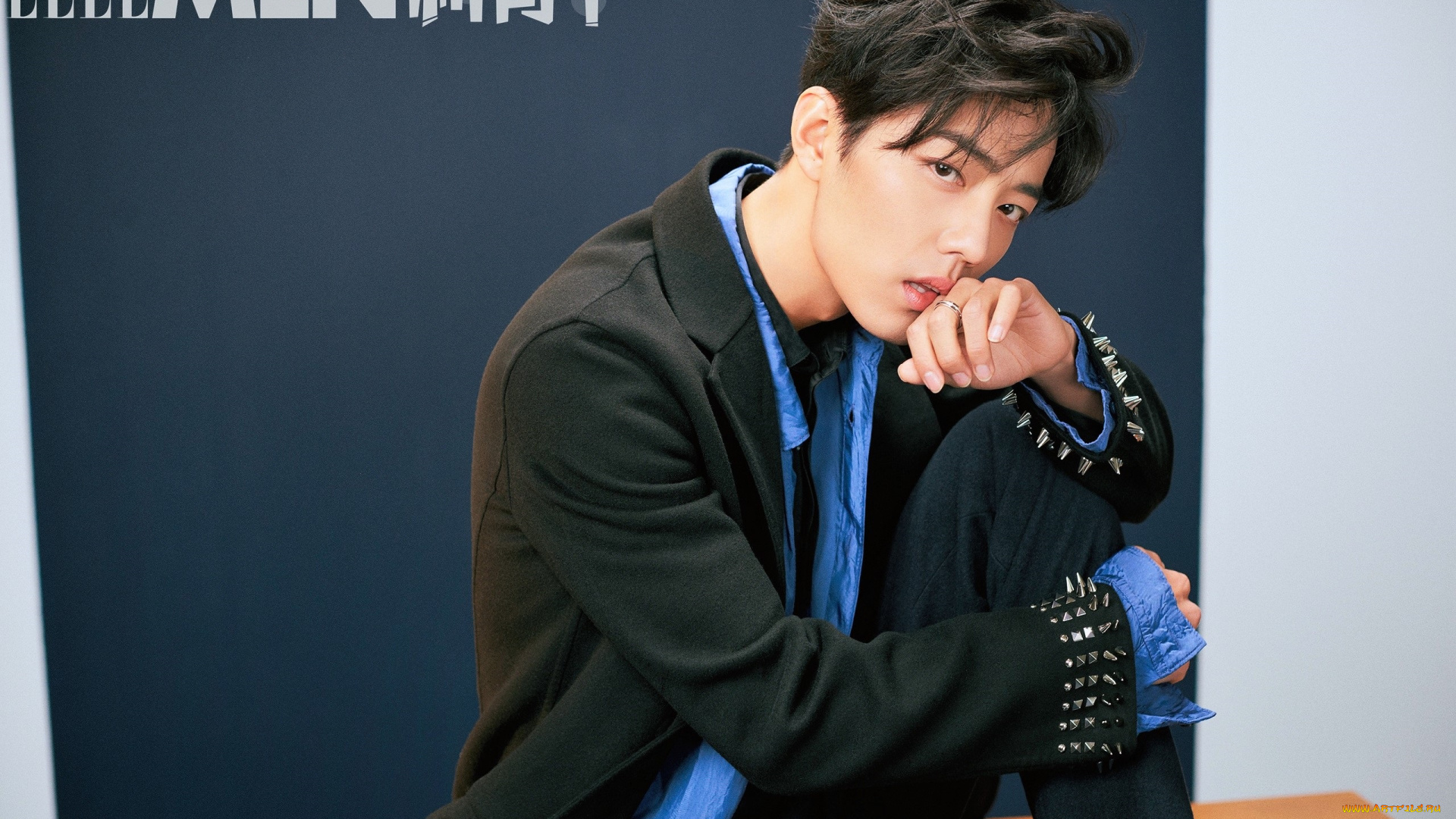 мужчины, xiao, zhan, актер, пиджак, шипы