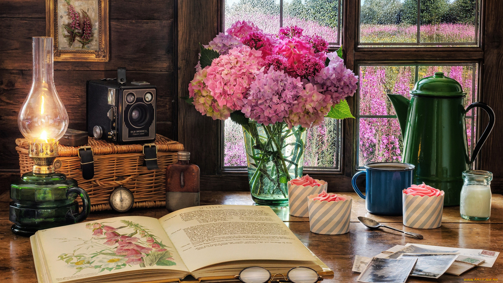 разное, канцелярия, , книги, лампа, книга, очки, букет, окно, кексы, ложка