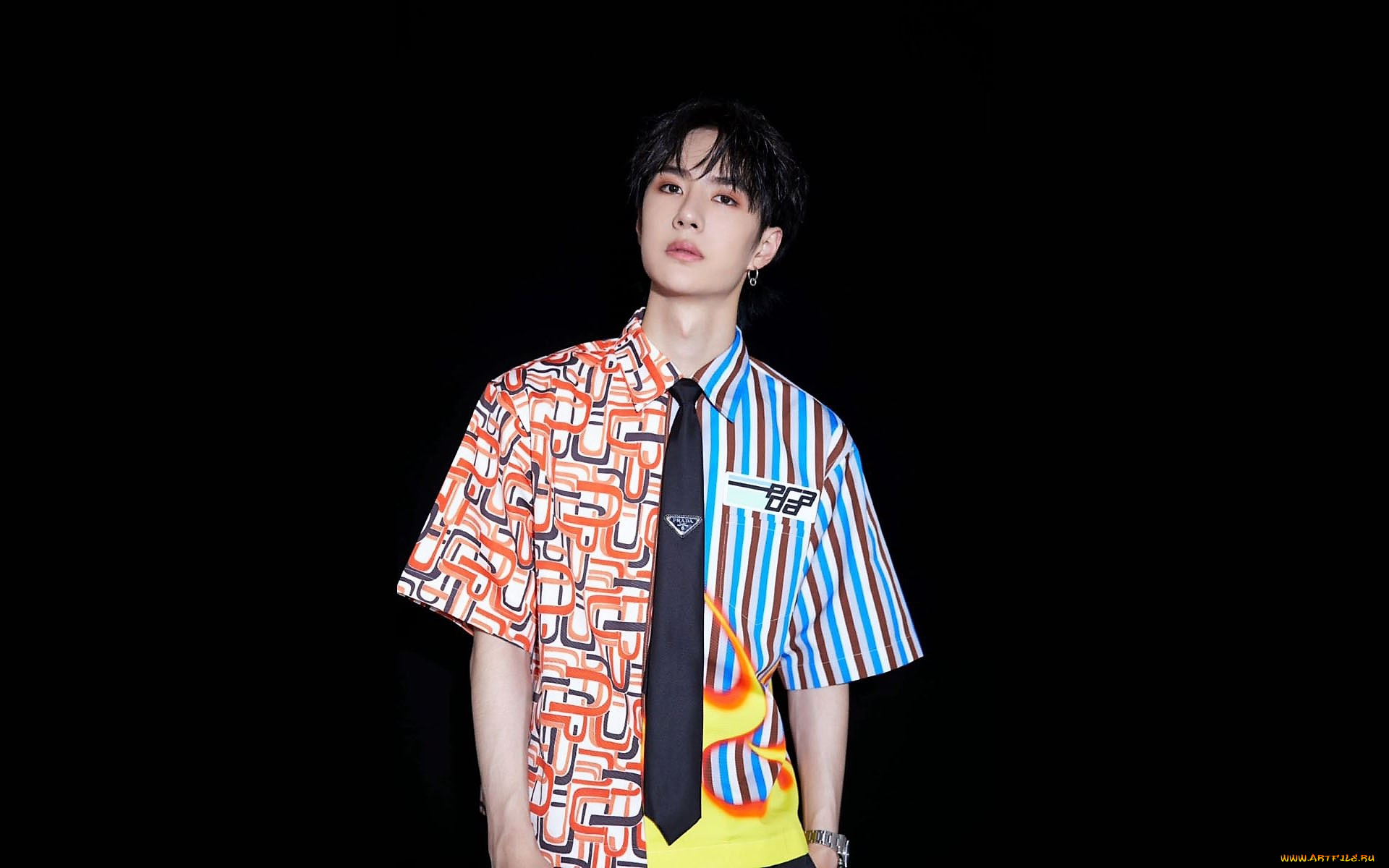 мужчины, wang, yi, bo, актер, певец, рубашка, галстук