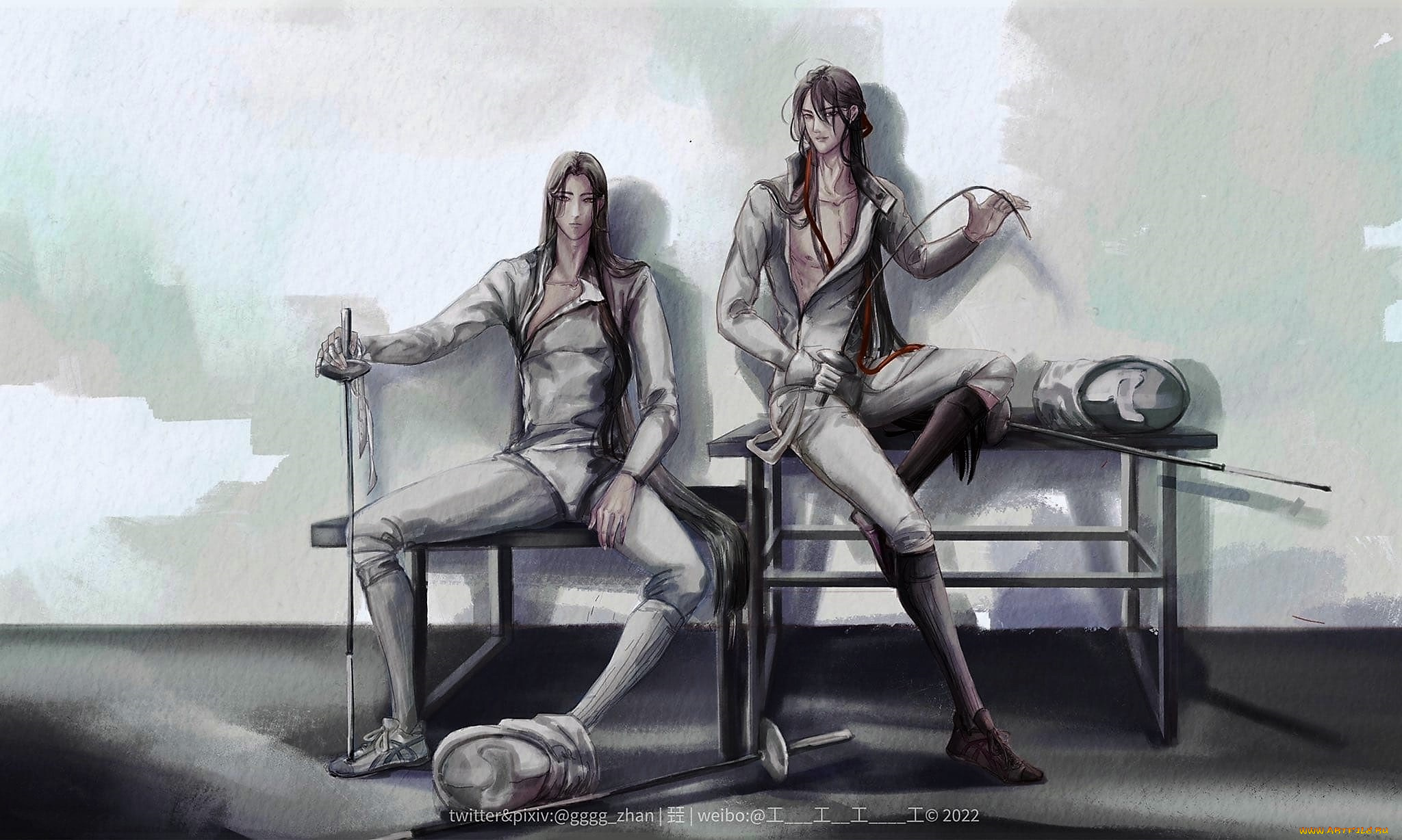 аниме, mo, dao, zu, shi, вэй, усянь, лань, ванцзи, фехтование