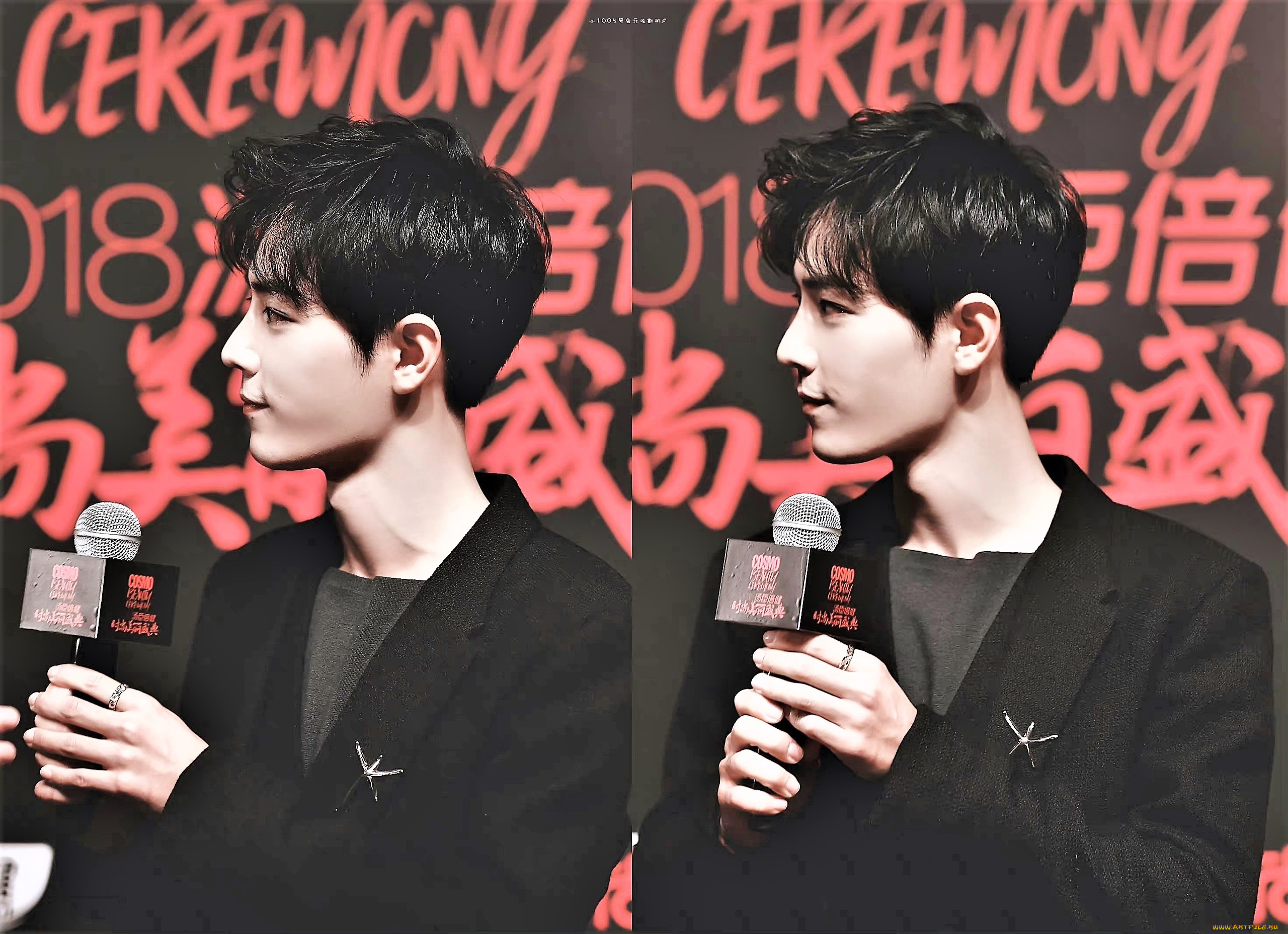 мужчины, xiao, zhan, актер, пиджак, микрофон