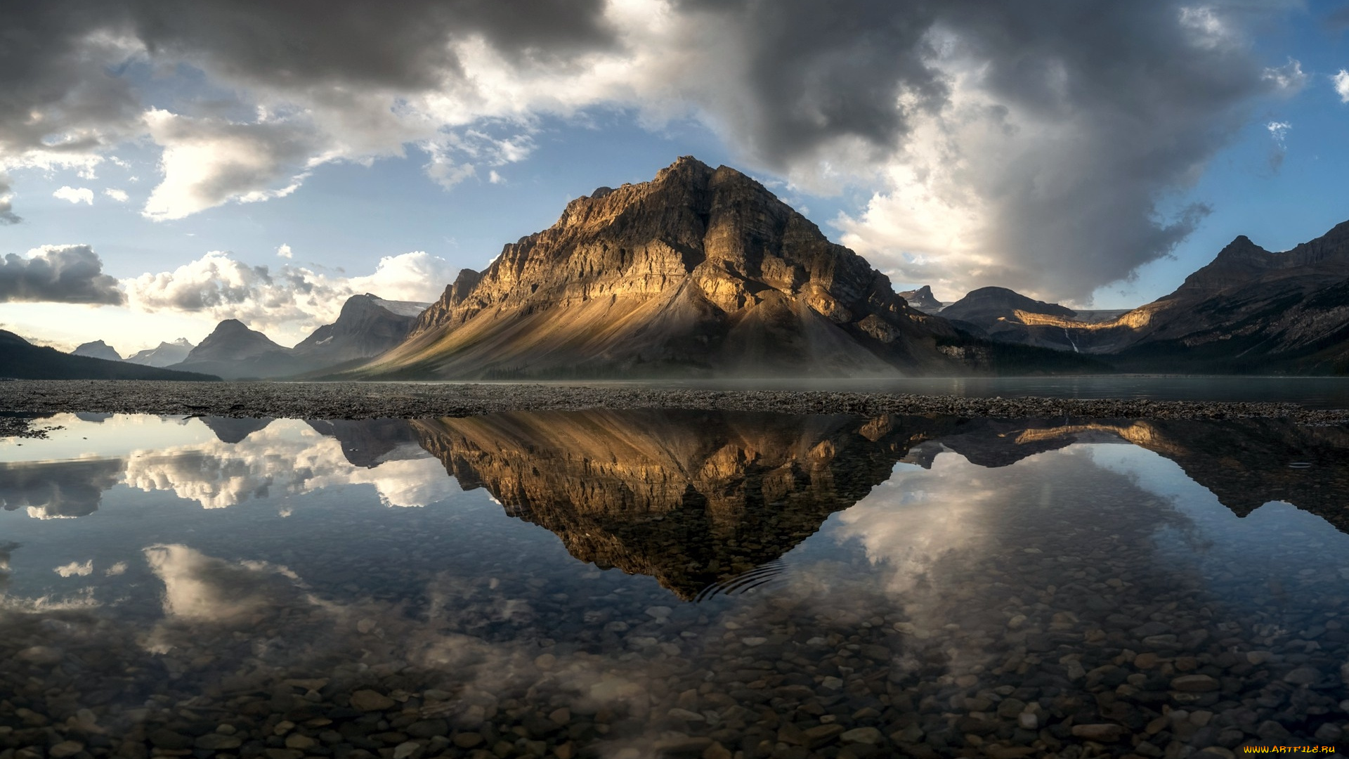 bow, lake, alberta, природа, реки, озера, bow, lake