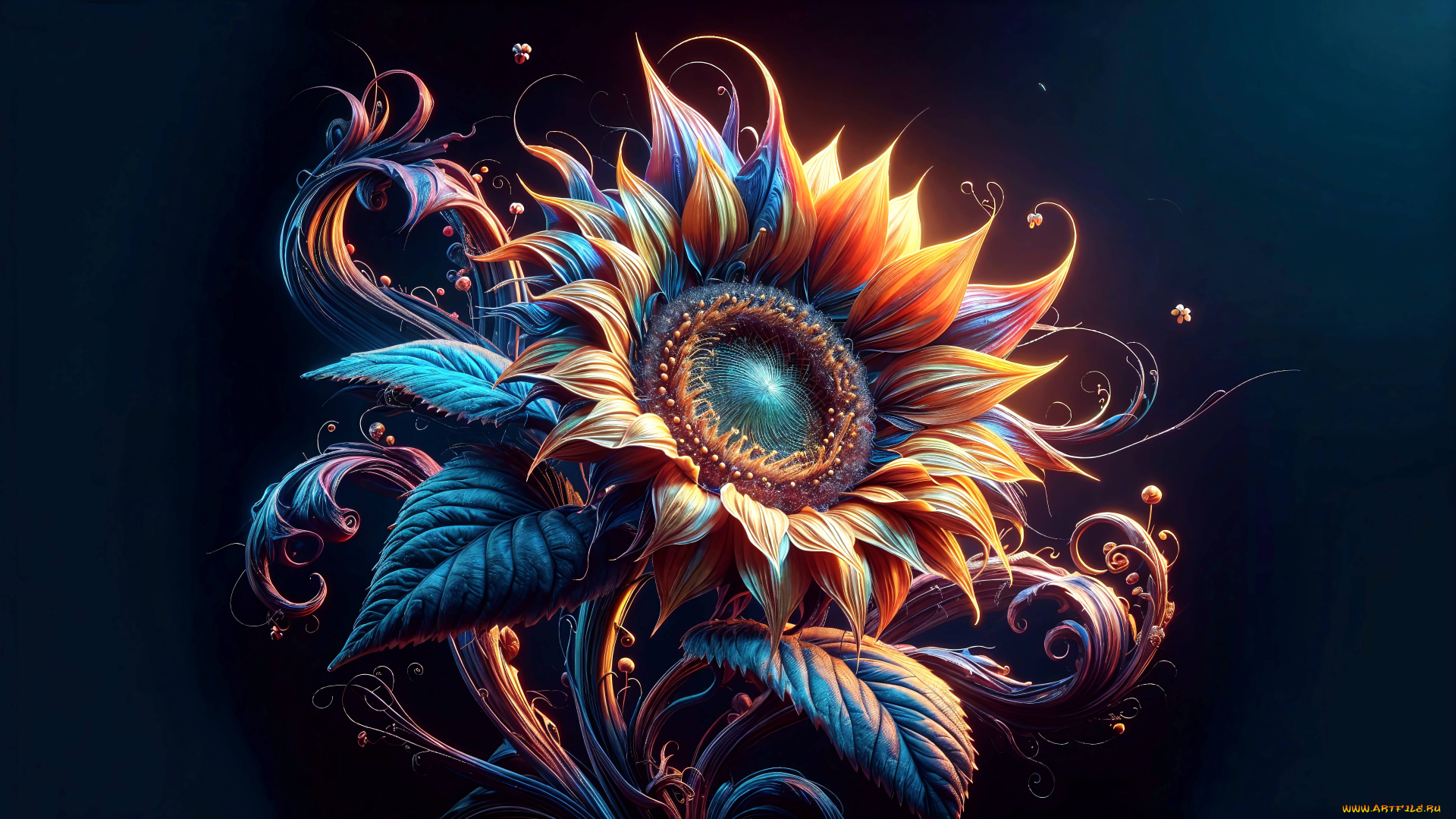 разное, компьютерный, дизайн, подсолнух